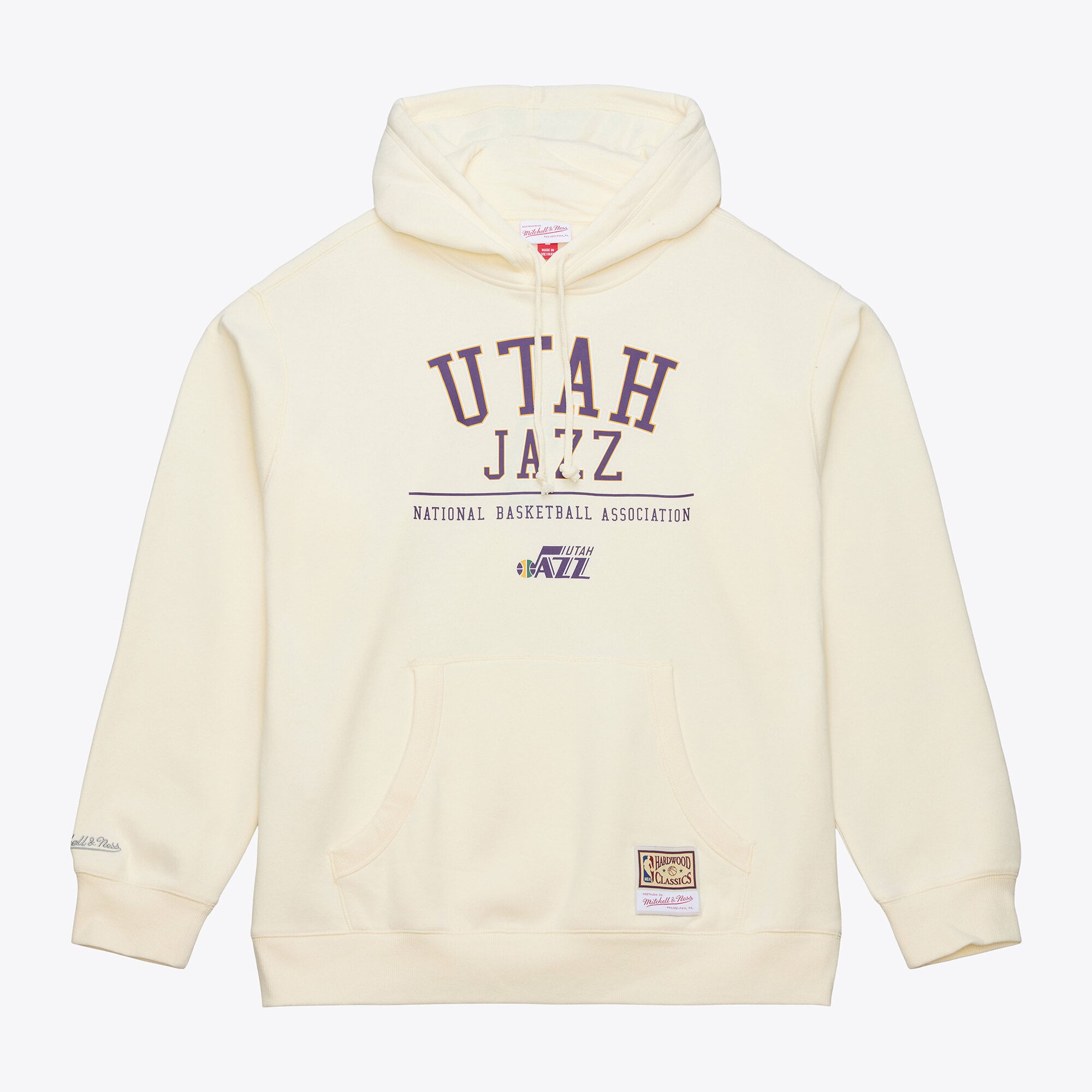 Men's Mitchell & Ness Cream Utah Jazz Walk-Off Fleece Hoodie