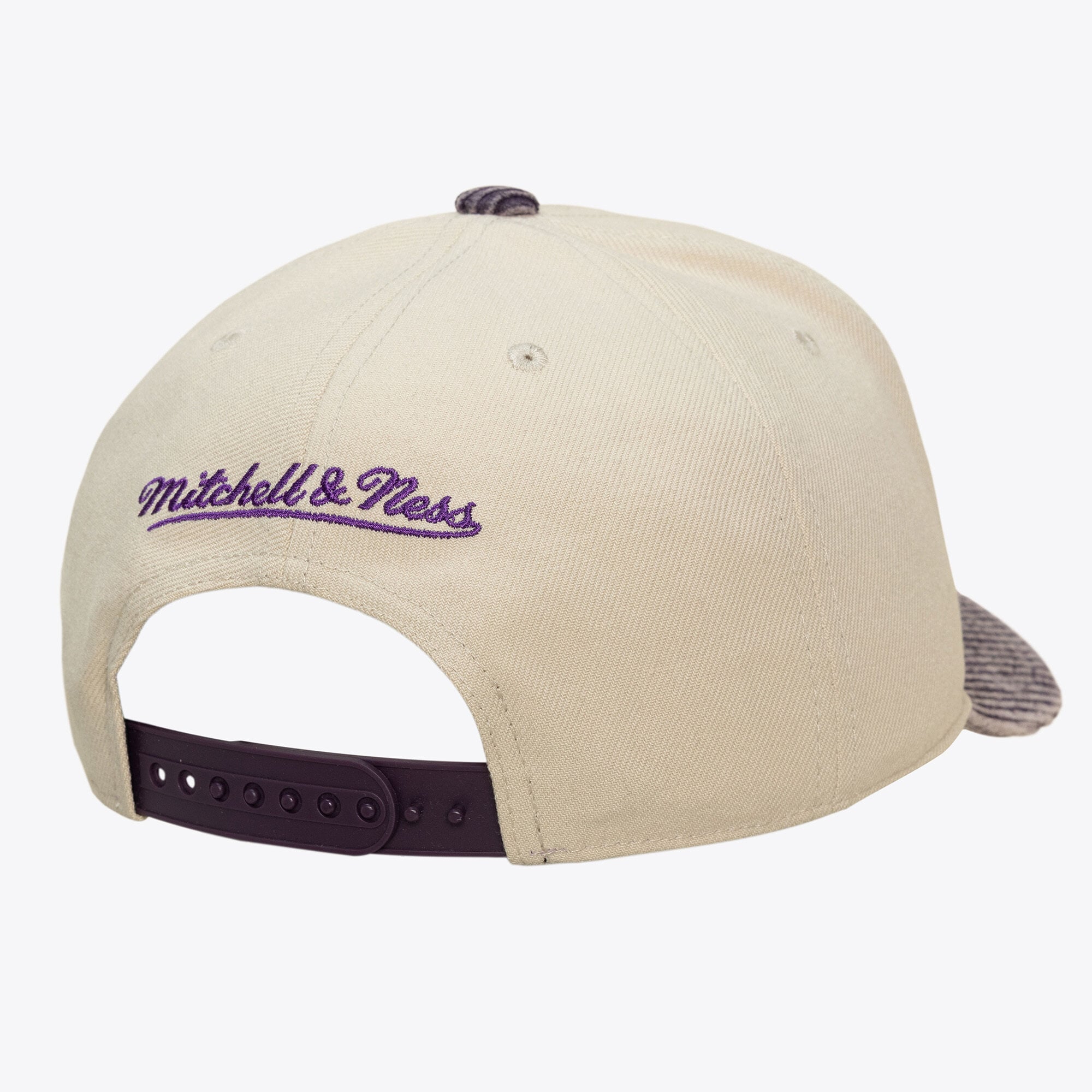 Men's Mitchell & Ness Cream/Purple Utah Jazz Washed Corduroy Pro Crown Snapback Hat