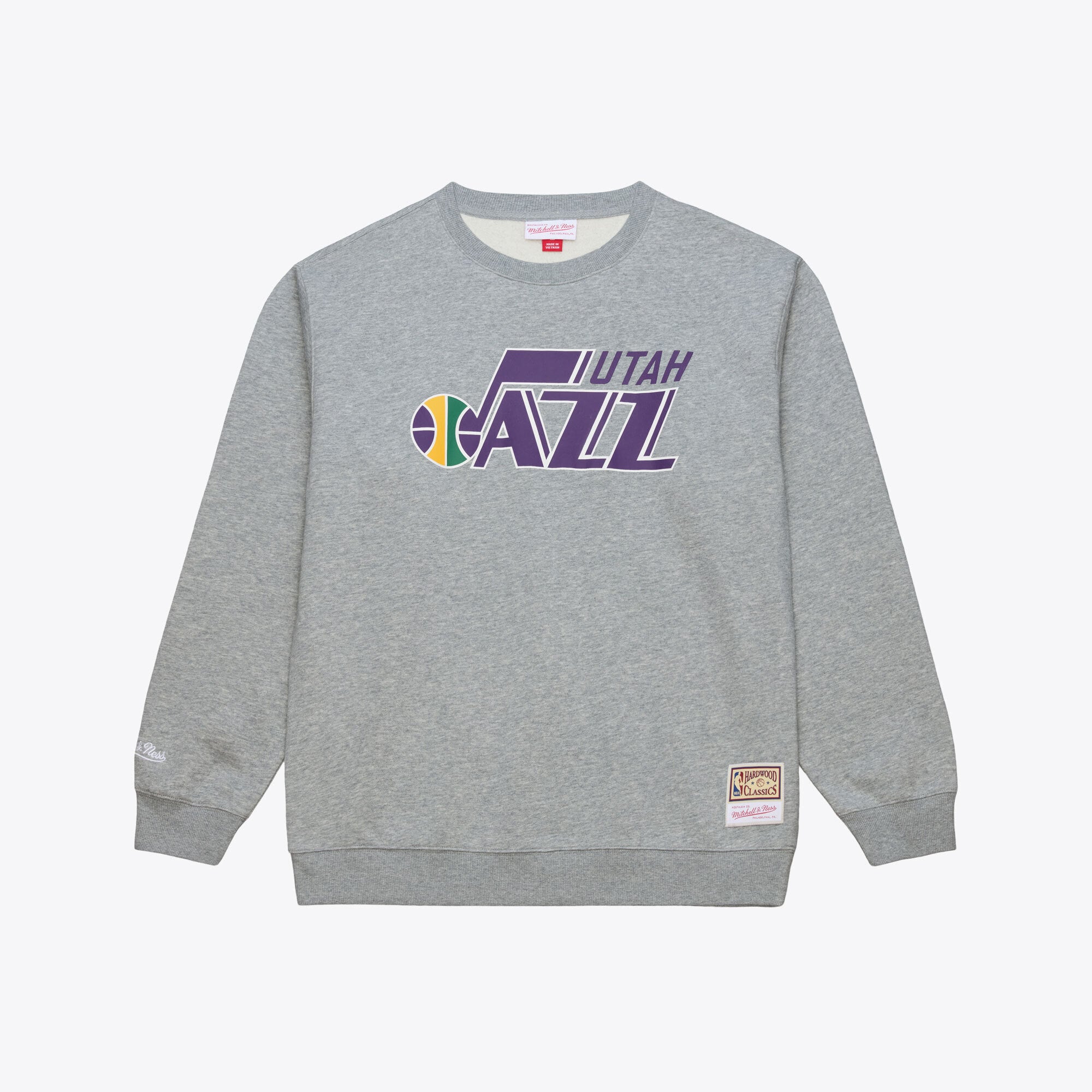 Men's Mitchell & Ness Heather Gray Utah Jazz Walk-Off Fleece Sweatshirt