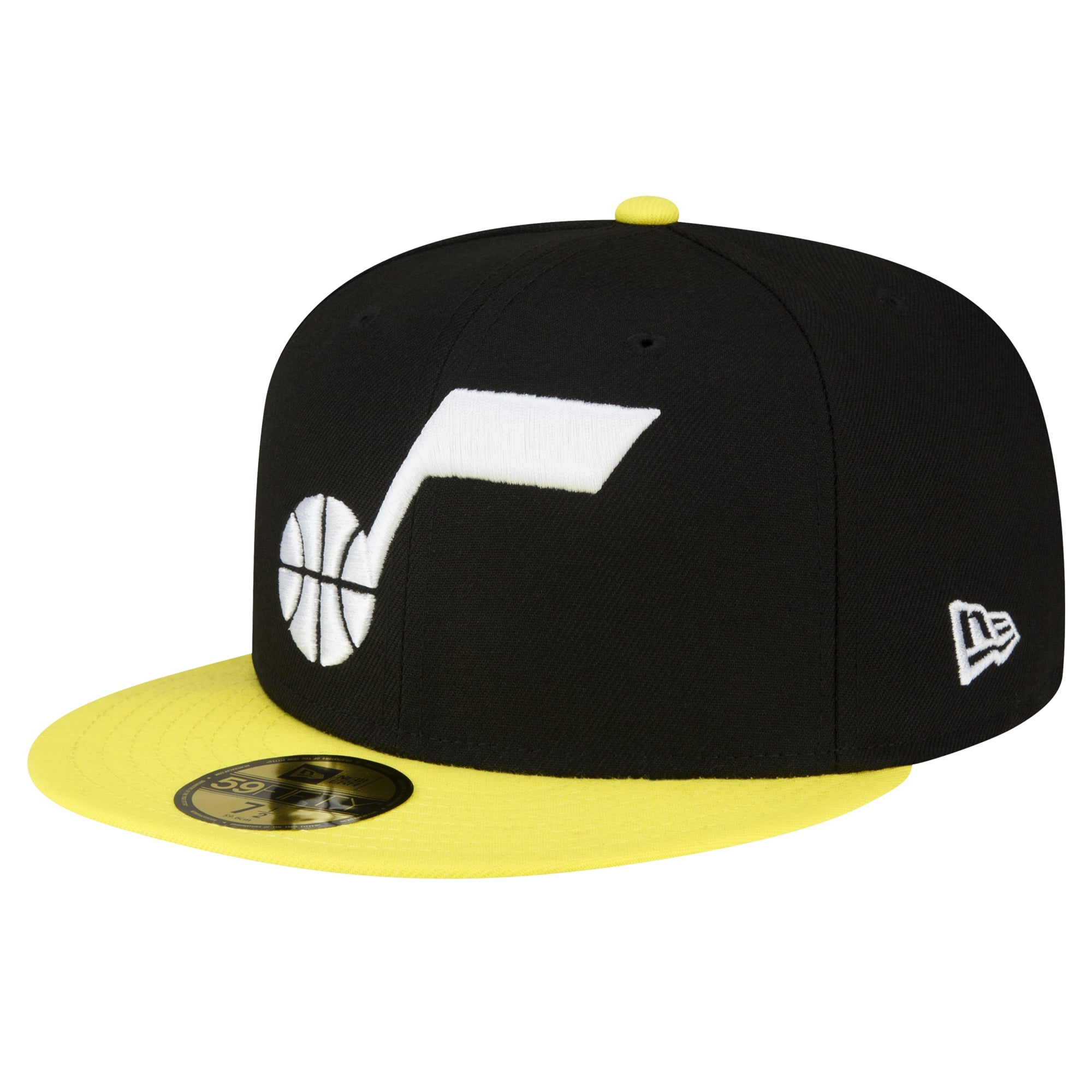 Men's Utah Jazz New Era Black/Yellow 2-Tone 59FIFTY Fitted Hat