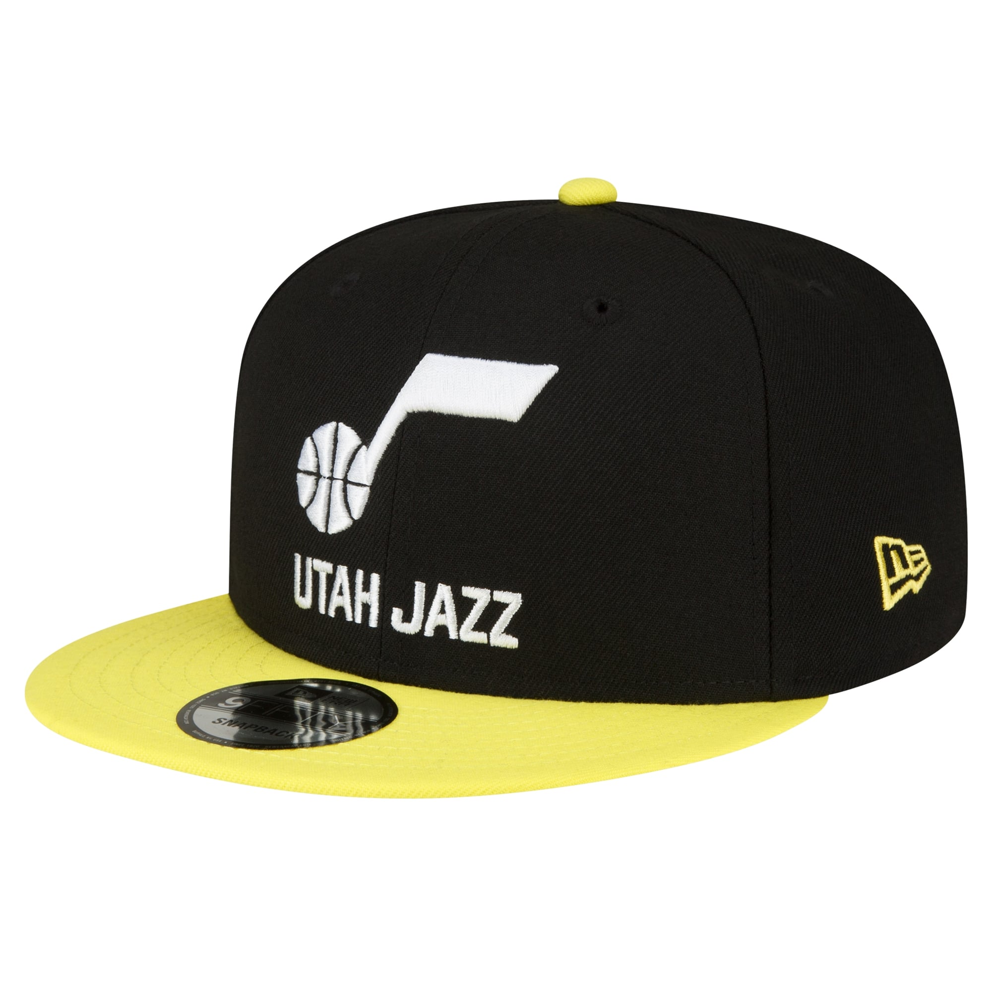 Men's Utah Jazz New Era Black/Yellow Official Team Color 2Tone 9FIFTY Snapback Hat