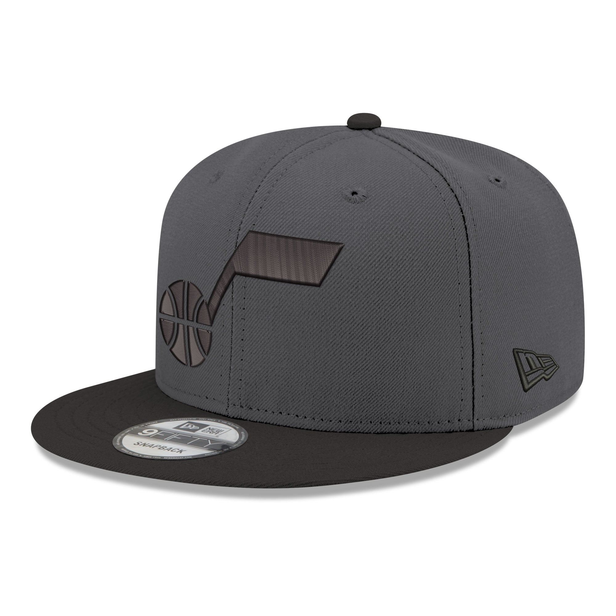 Men's Utah Jazz New Era Gray/Black Logo 2-Tone 9FIFTY Snapback Hat