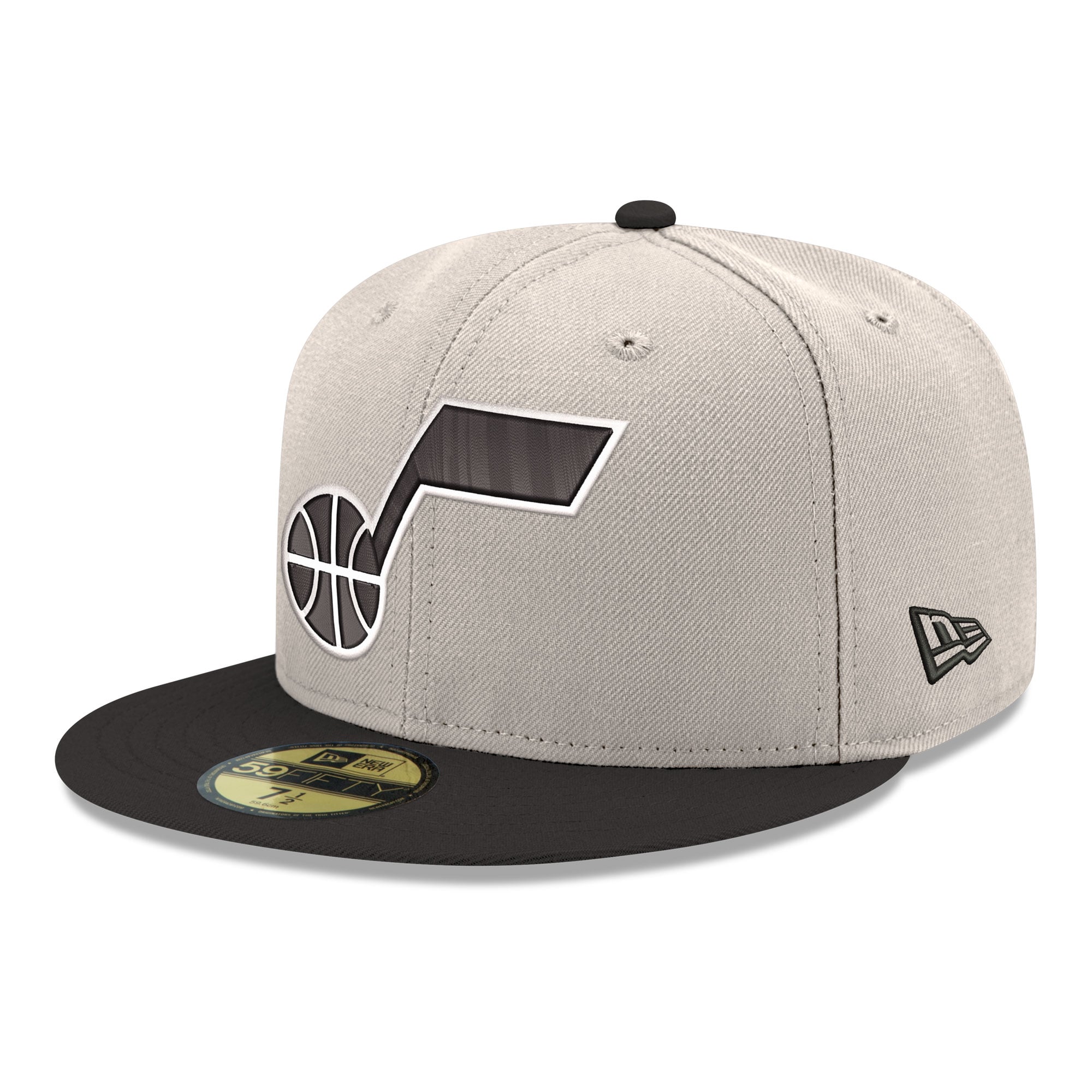 Men's Utah Jazz New Era White/Black Chrome 59FIFTY Fitted Hat