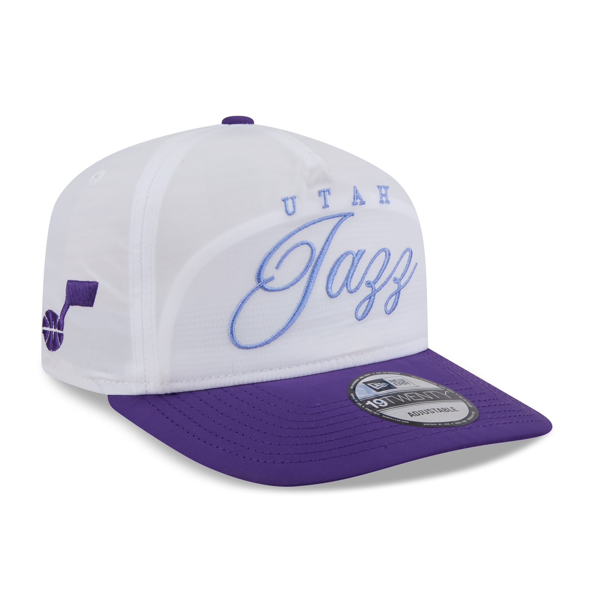 Men's New Era White/Purple Utah Jazz 2025 NBA Draft On-Stage Nylon 19TWENTY Adjustable Hat