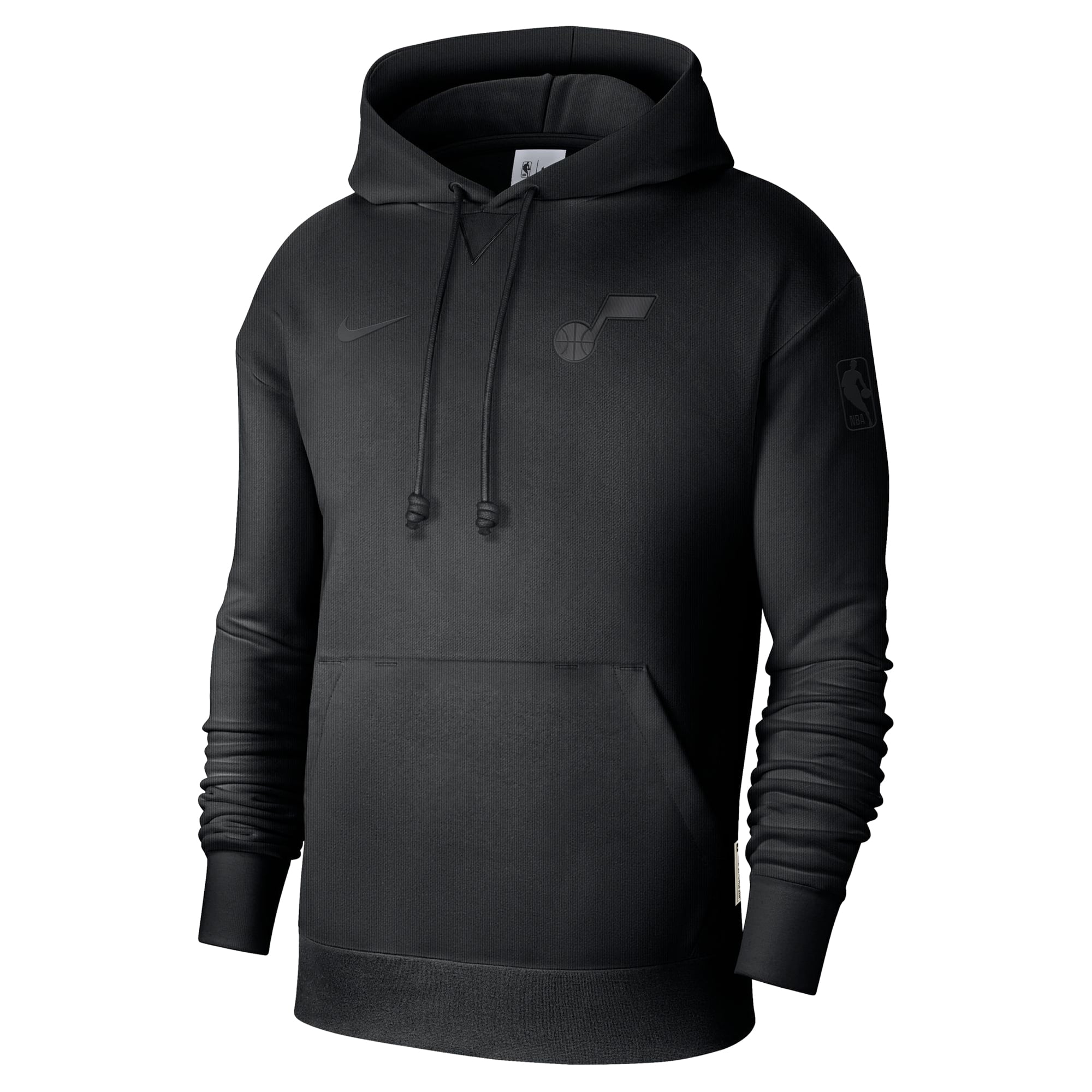 Sweat à capuche Nike Authentic Travel Standard Issue Dri-Fit noir pour homme, Utah Jazz.