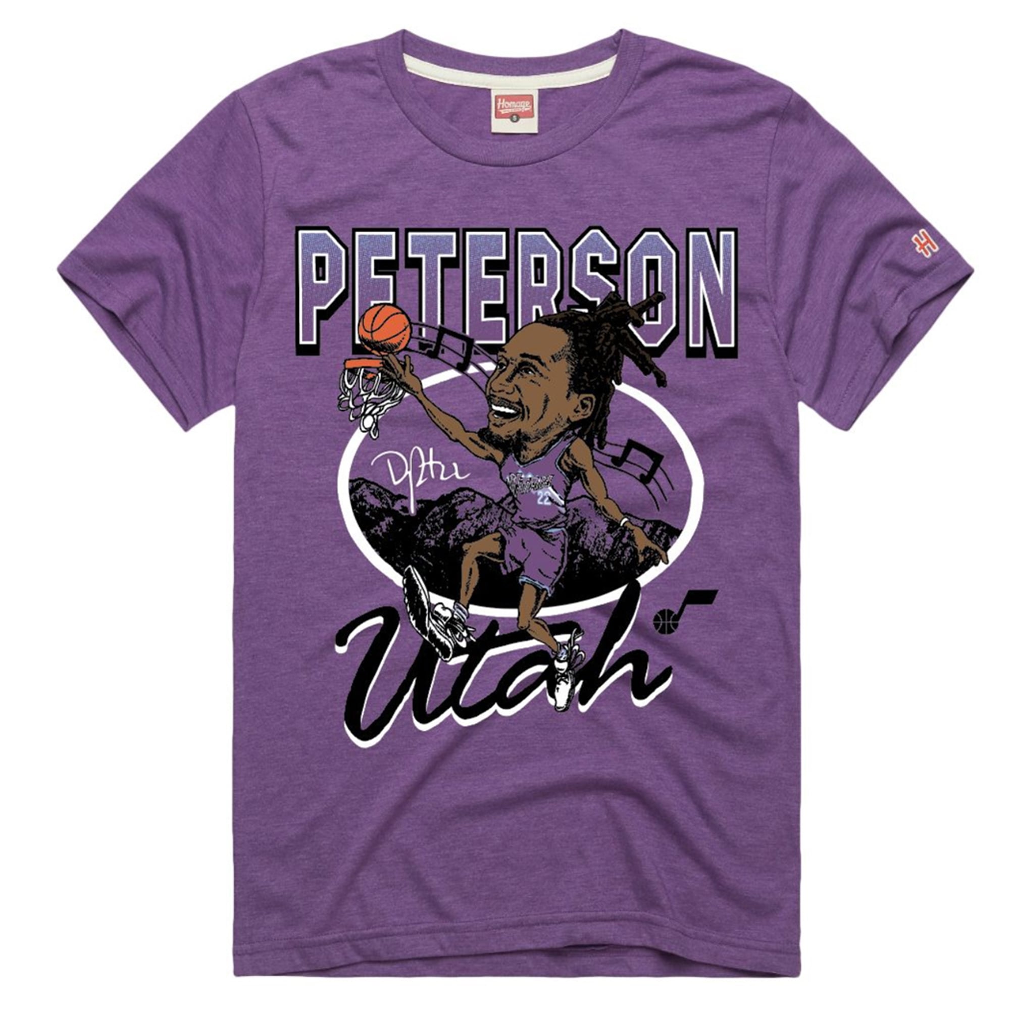 Unisex Homage Darryn Peterson Purple Utah Jazz Rookie Tri-Blend T-Shirt