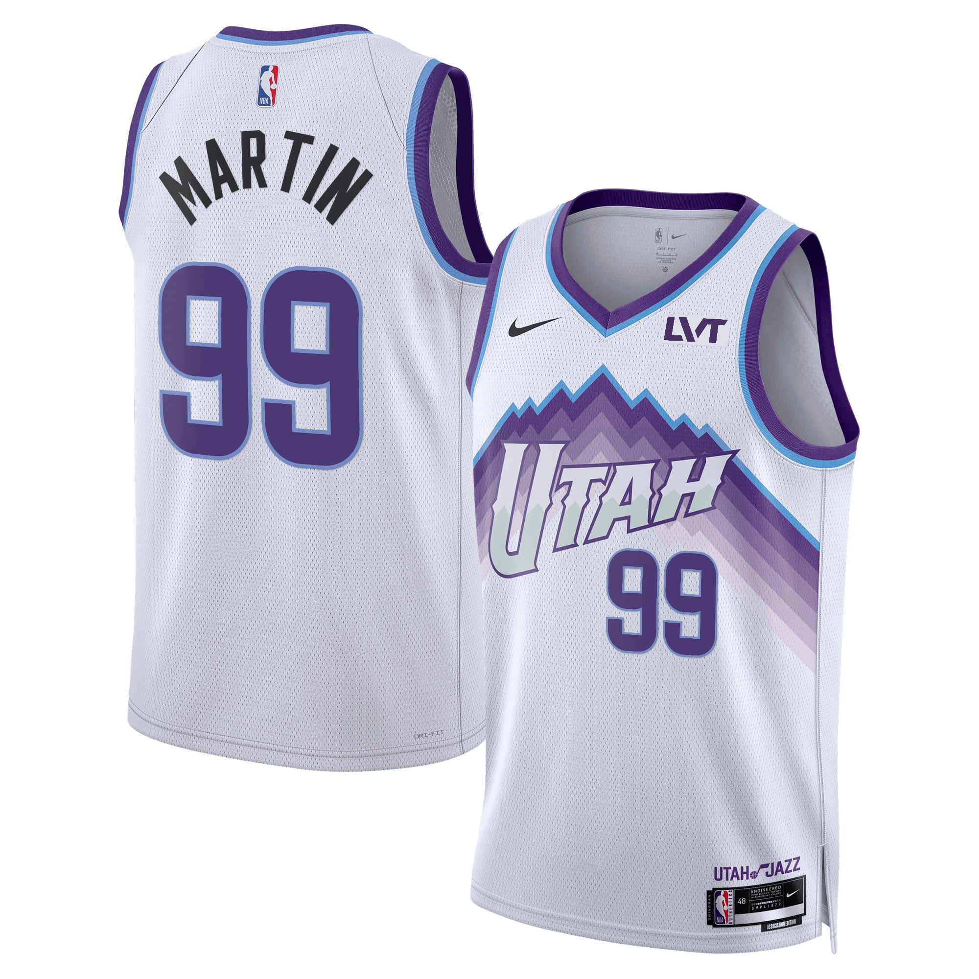Unisex Nike KJ Martin White Utah Jazz Swingman Badge Jersey 