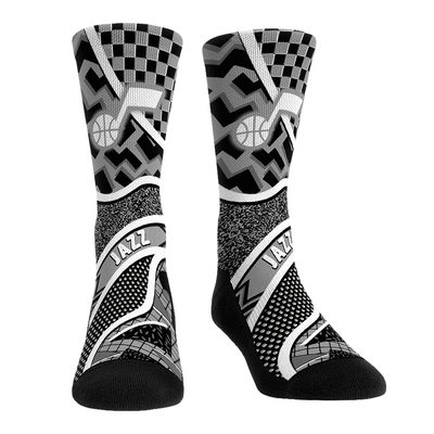  Utah Jazz Rock Em Unisex Ball Pattern Crew Socks - Yellow