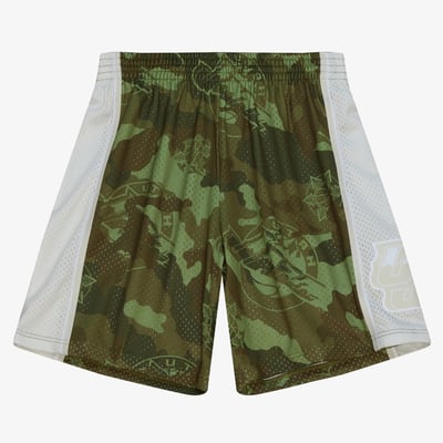 Utah Jazz Mitchell & Ness 1998 Ghost Camo Swingman Shorts - Green - Mens