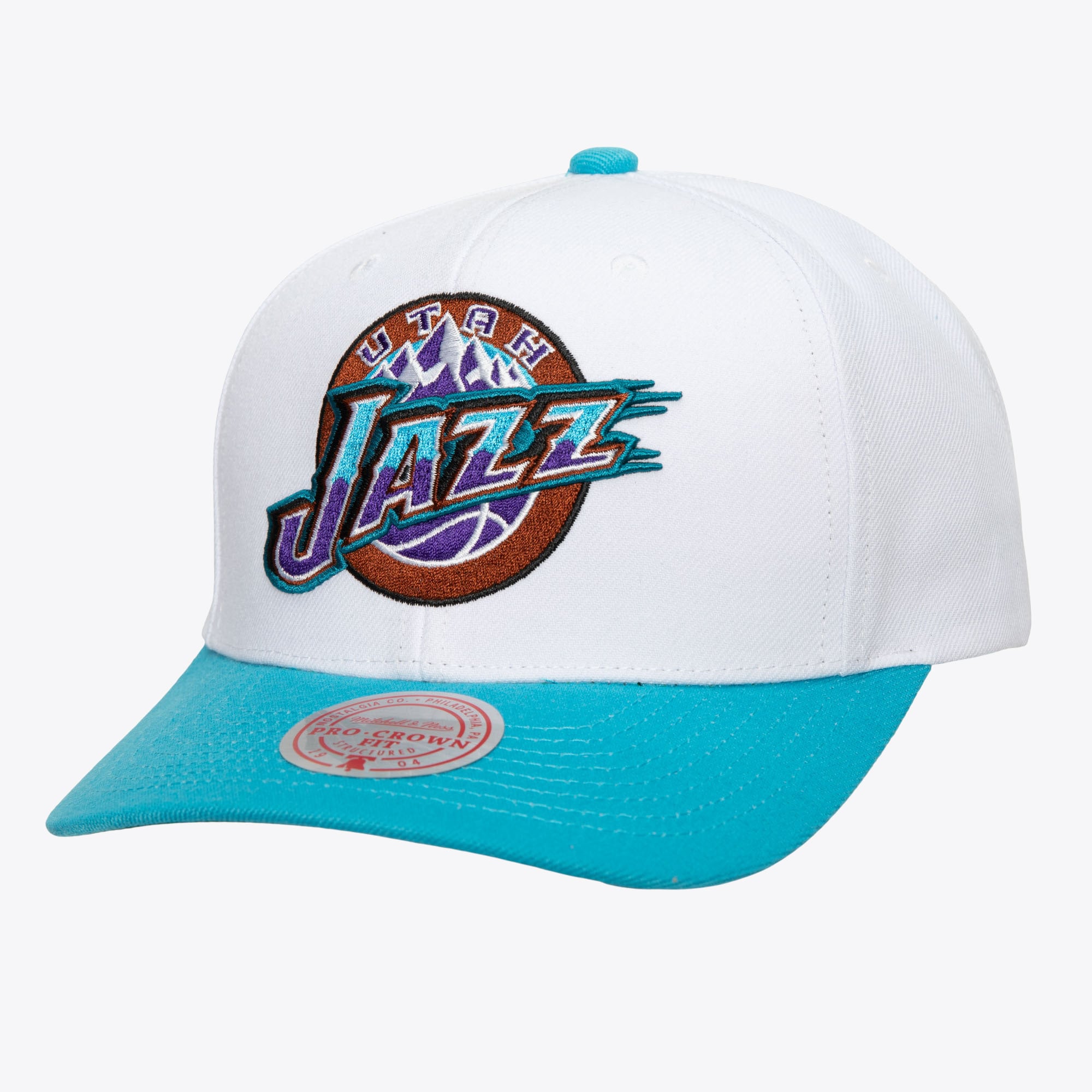 White Utah Jazz Hardwood Classics Team 2.0 Two-Tone Pro Snapback Hat