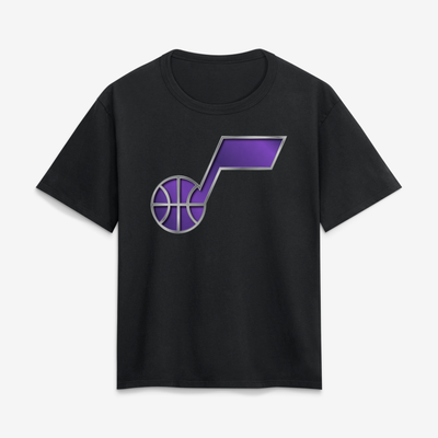 Utah Jazz Women's Metallic Mascot T-Shirt - Black
