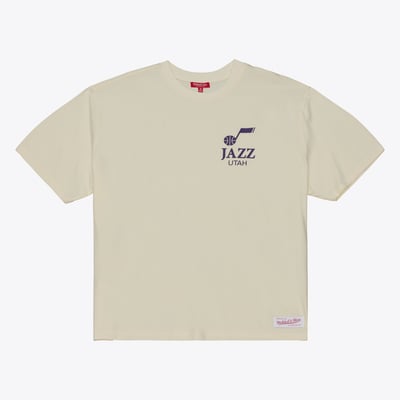  Utah Jazz Mitchell & Ness Women's Core Essential T-Shirt - Cream