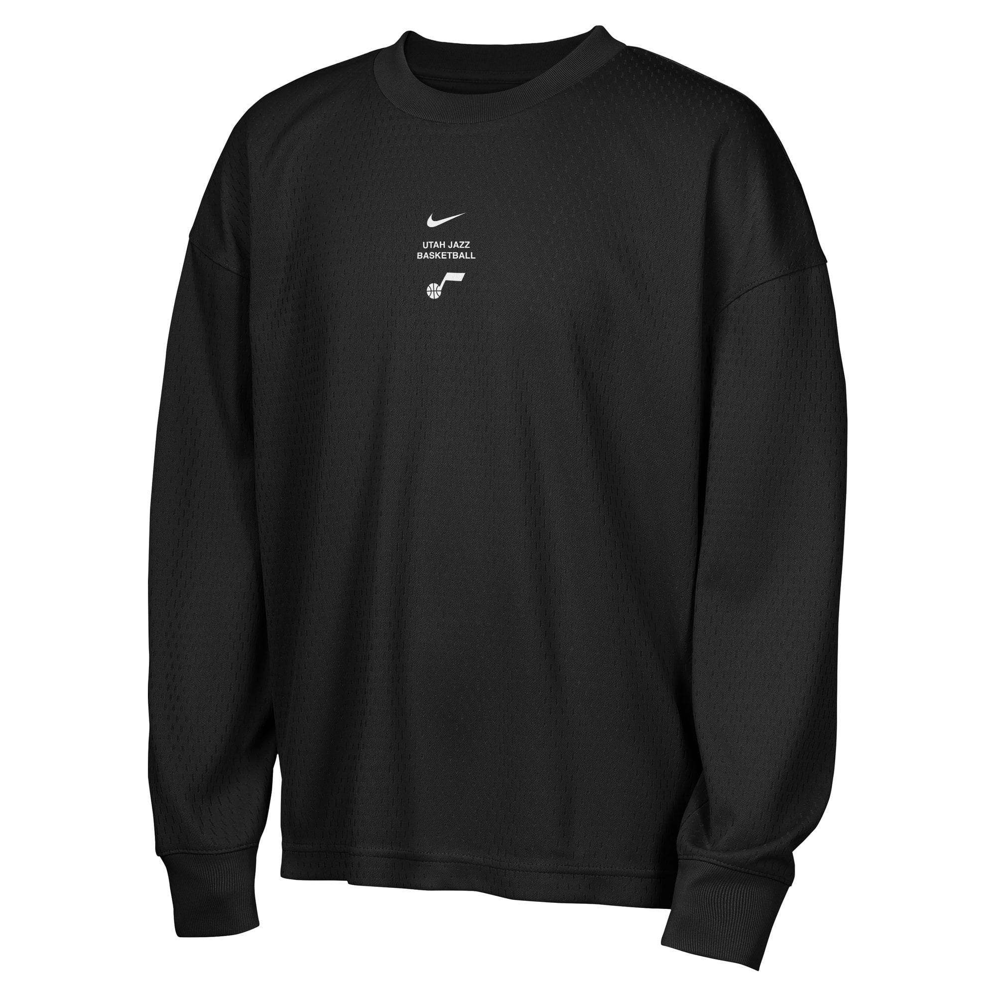 T-shirt à manches longues Nike Black Utah Jazz 2026 Standard Issue pour jeunes, performance d'avant-match