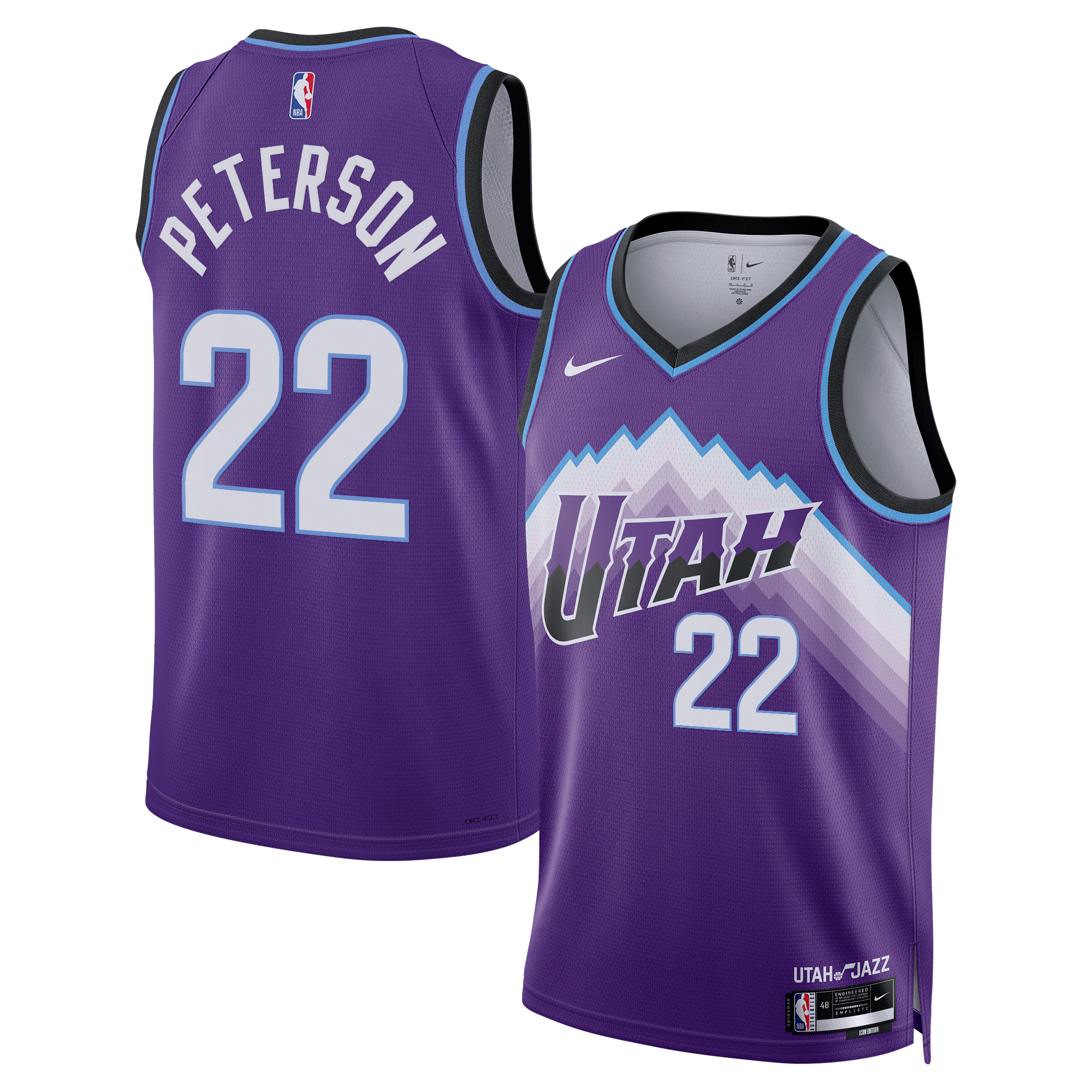 Maillot Swingman violet Utah Jazz de Darryn Peterson (jeune) - Édition Icon