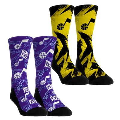  Utah Jazz Rock Em Youth Game Day 2-Pack Crew Socks - Yellow