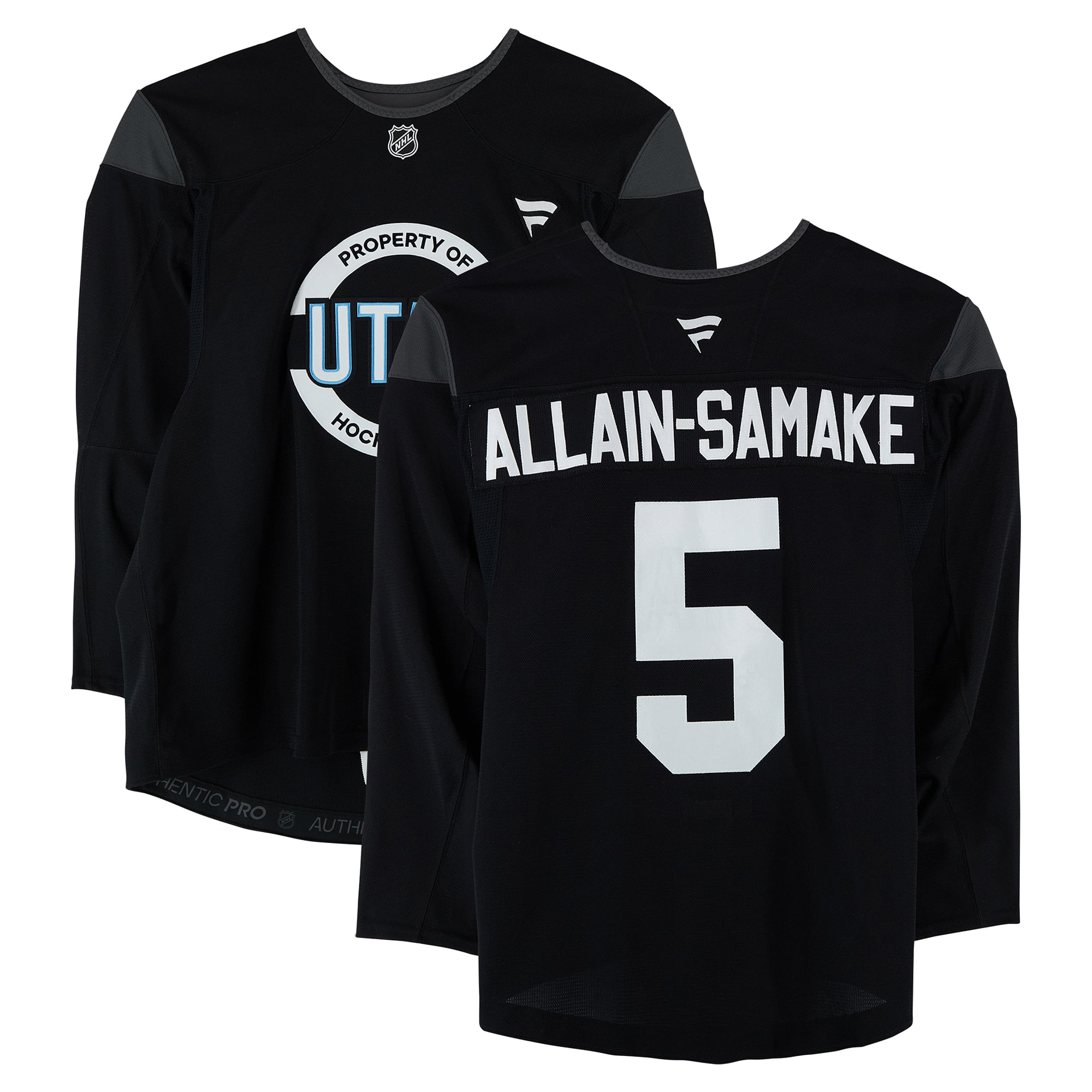 Anthony Allain-Samaké Utah Mammoth Practice-Used #5 Black Jersey from the 2024-25 NHL Season