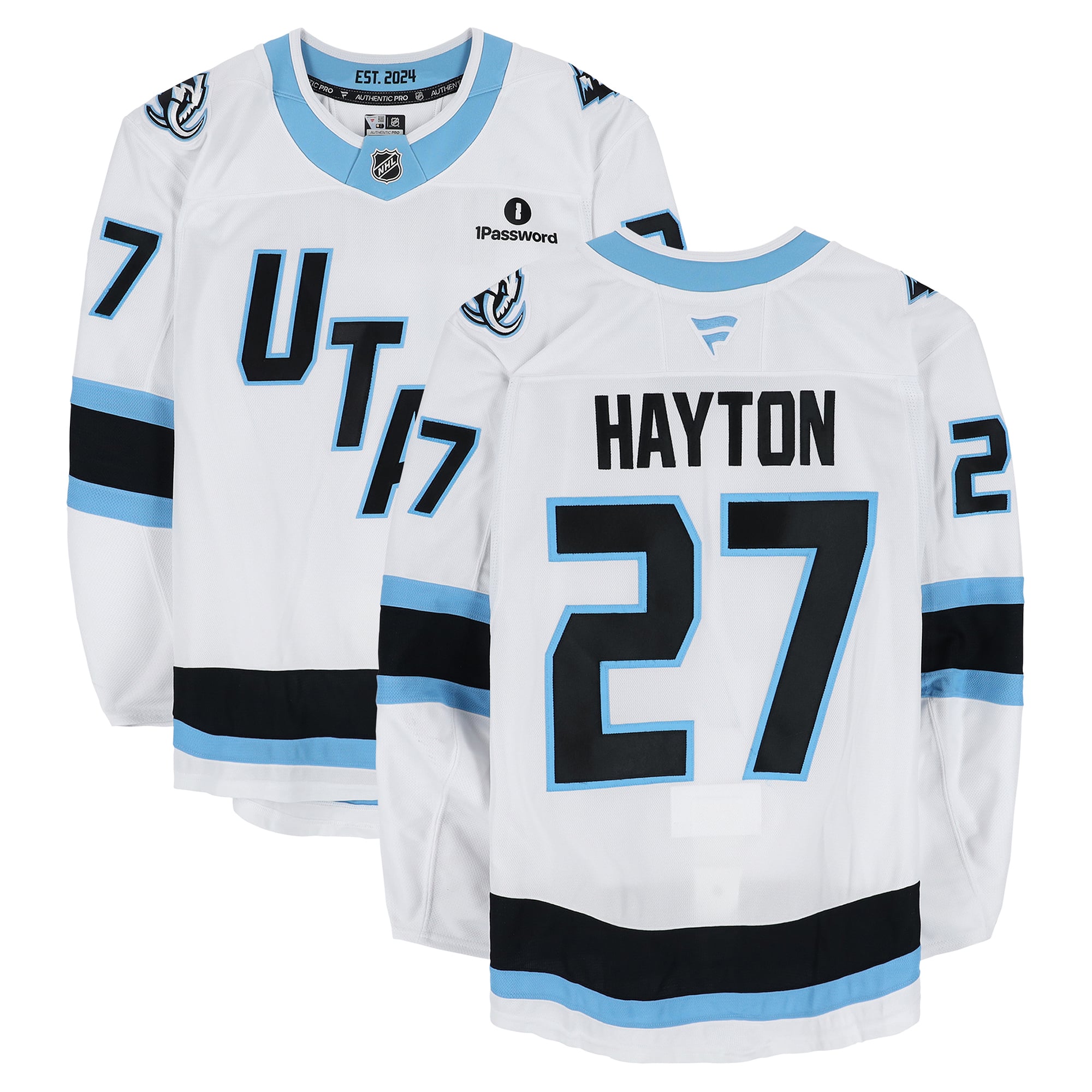 Barrett Hayton Utah Mammoth Game-Used #27 White Jersey Worn During Round One of the 2026 Stanley Cup Playoffs vs. Vegas Golden Knights