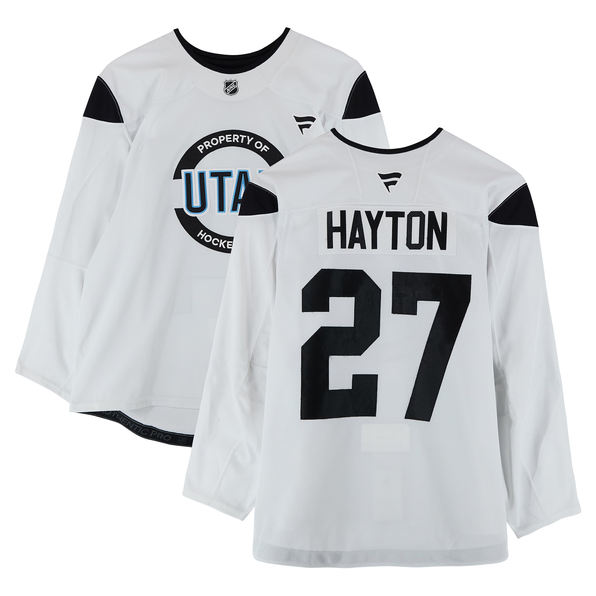 Barrett Hayton Utah Mammoth Practice-Used #27 Jersey from the 2024-25 NHL Season
