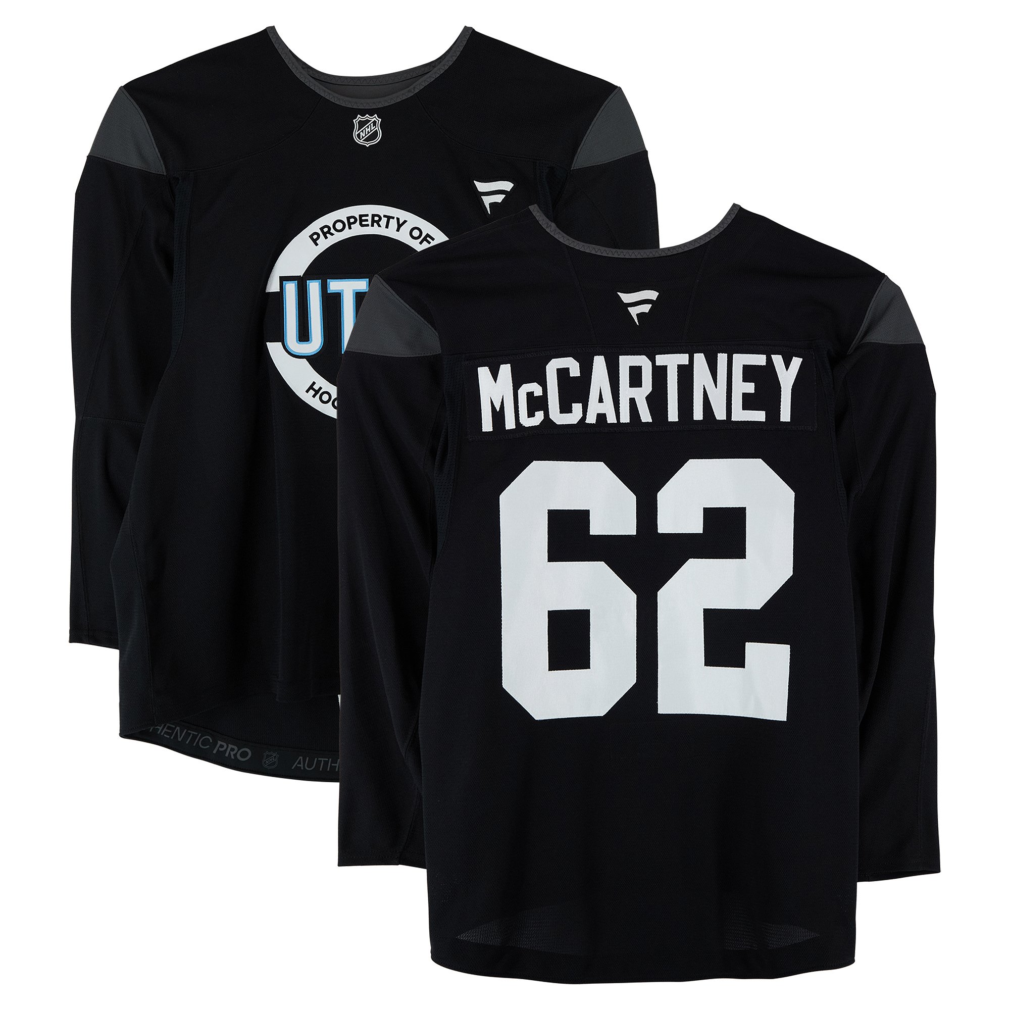 Ben McCartney Utah Mammoth Practice-Used #62 Black Jersey from the 2024-25 NHL Season