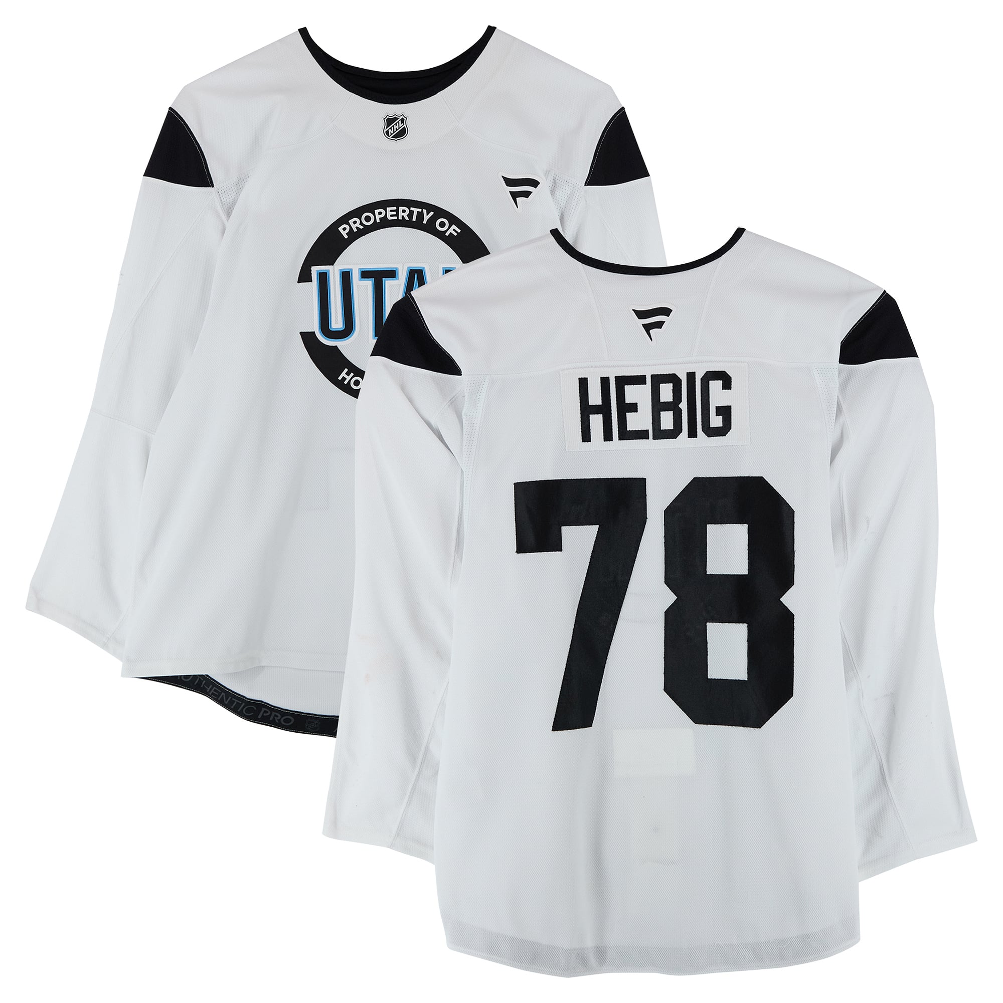 Cameron Hebig Utah Mammoth Practice-Used #78 White Jersey from the 2024-25 NHL Season