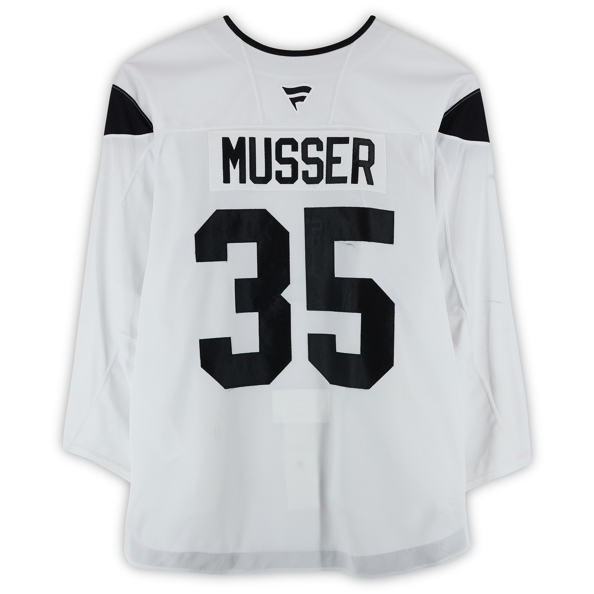 Carsen Musser Utah Hockey Club Practice-Used #35 White Jersey from the 2024-25 NHL Season
