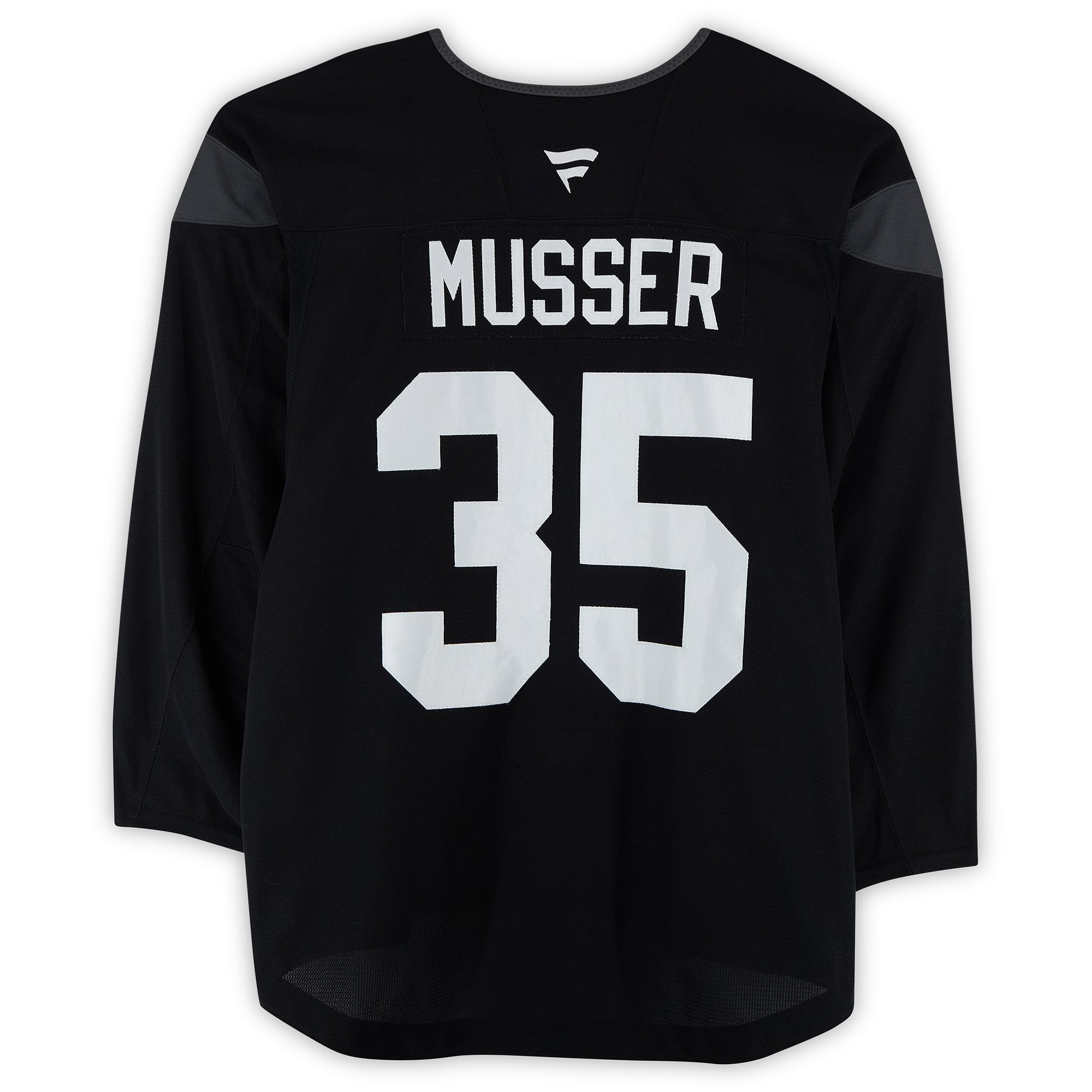 Carsen Musser Utah Mammoth Practice-Used #35 Black Jersey from the 2024-25 NHL Season