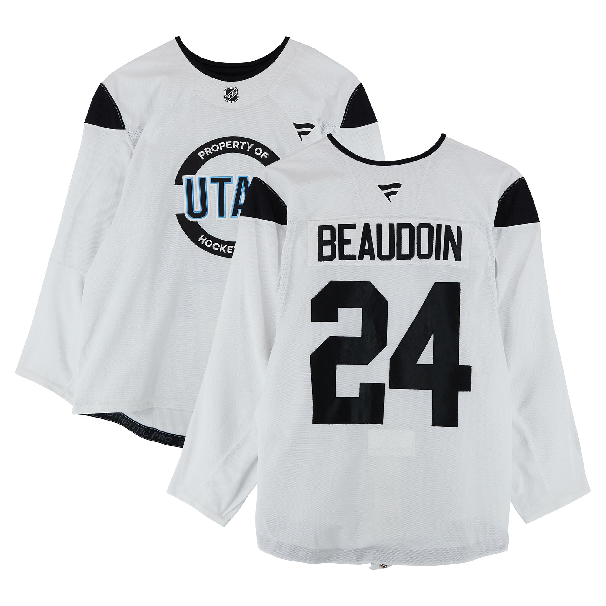 Cole Beaudoin Utah Mammoth Practice-Used #24 White Jersey from the 2024-25 NHL Season