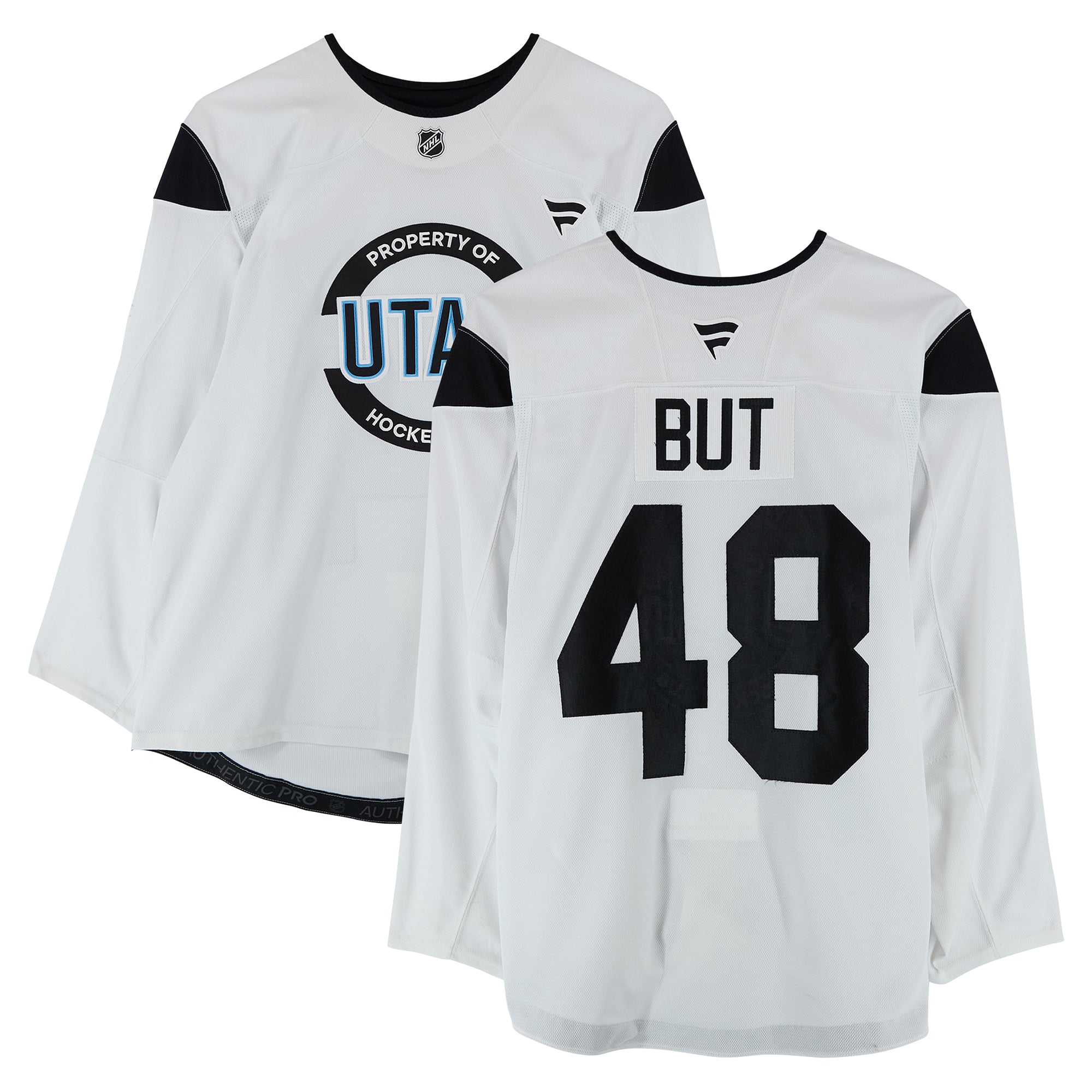 Daniil But Utah Hockey Club Practice-Used #48 White Authentic Pro Jersey from the 2024-25 NHL Season