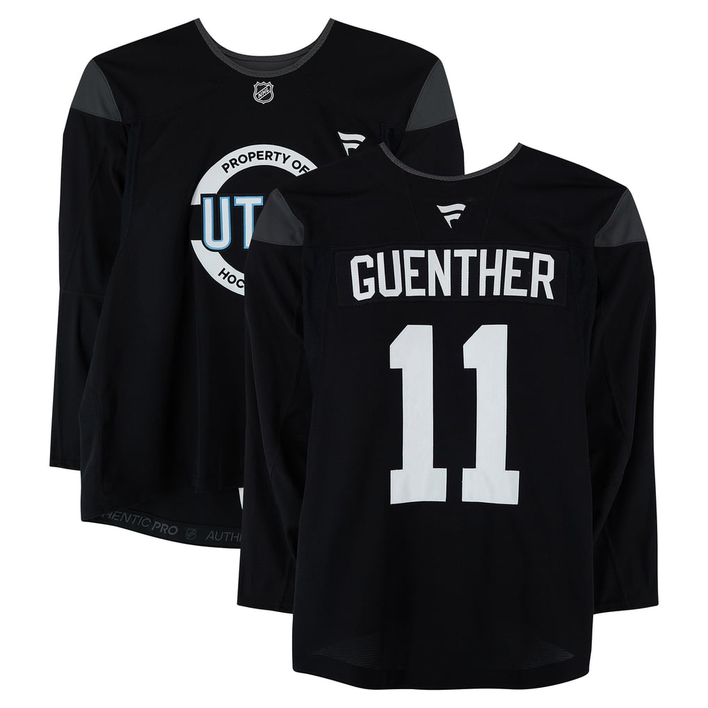 Dylan Guenther Utah Mammoth Fanatics Authentic Practice-Used #11 Black Jersey from the 2024-25 NHL Season