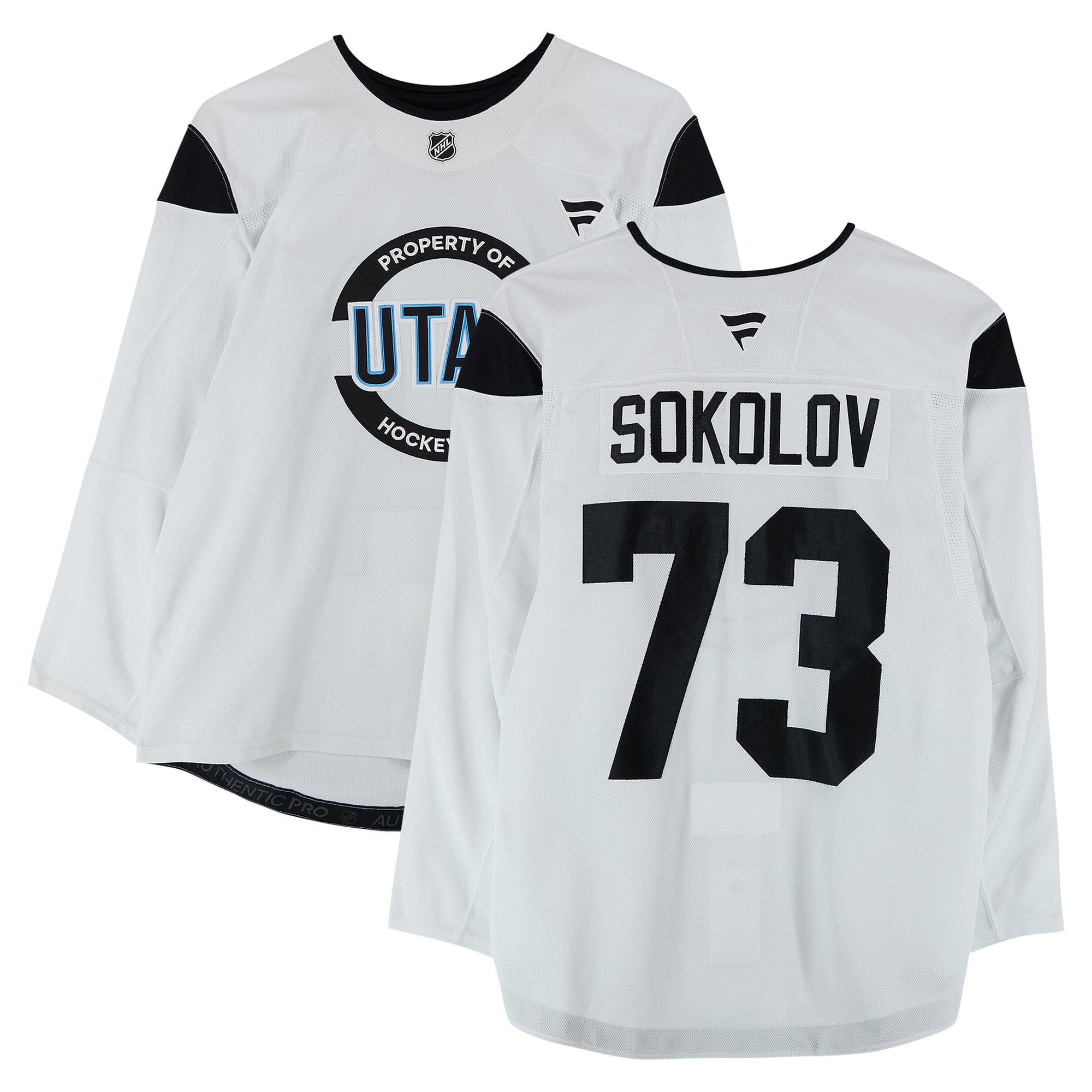 Egor Sokolov Utah Hockey Club Practice-Used #73 White Jersey from the 2024-25 NHL Season