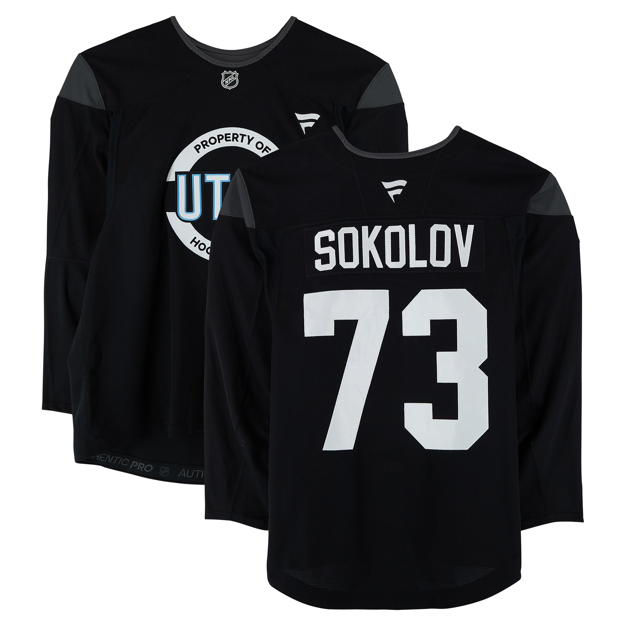 Egor Sokolov Utah Mammoth Practice-Used #73 Black Jersey from the 2024-25 NHL Season