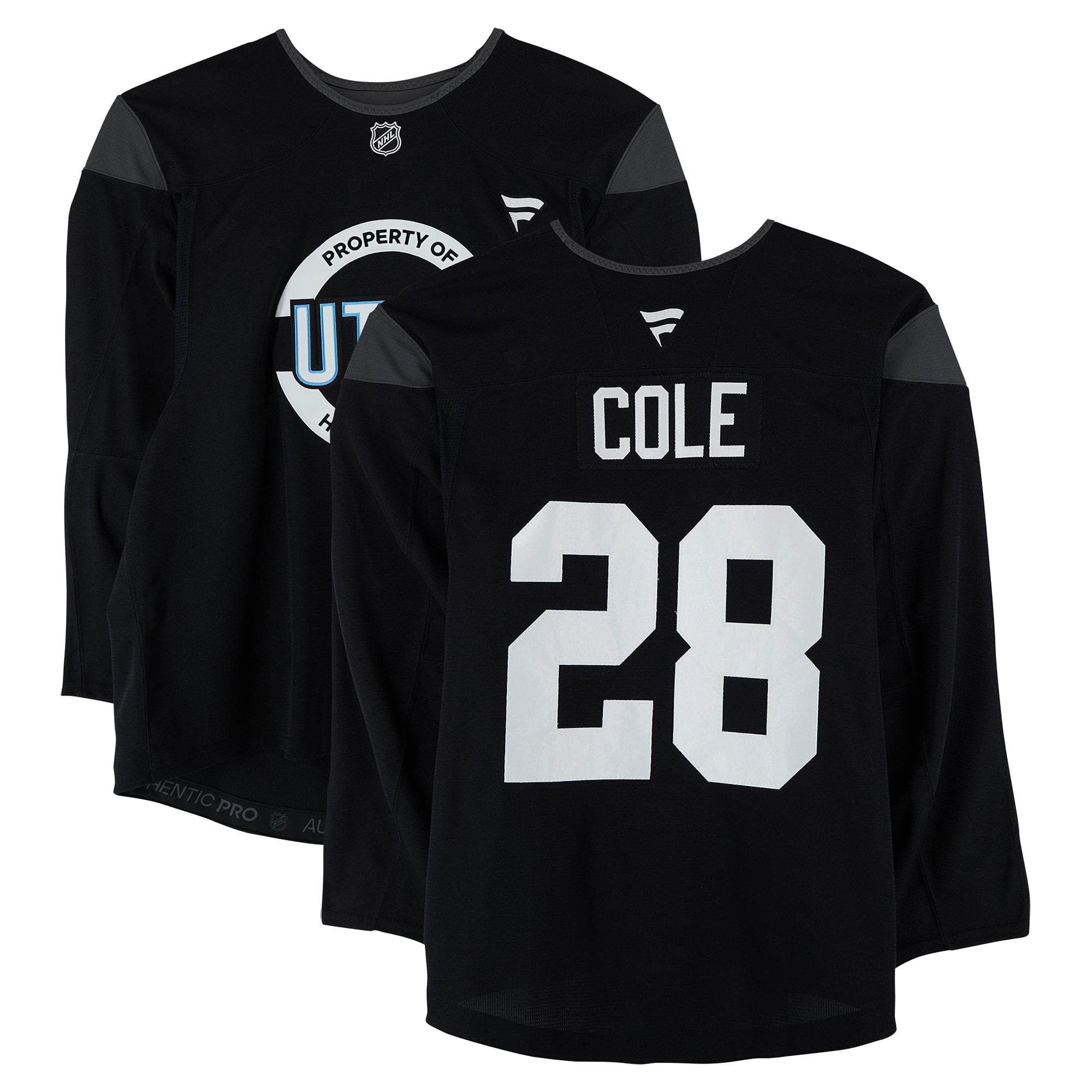 Ian Cole Utah Mammoth Practice-Used #28 Black Jersey from the 2024-25 NHL Season