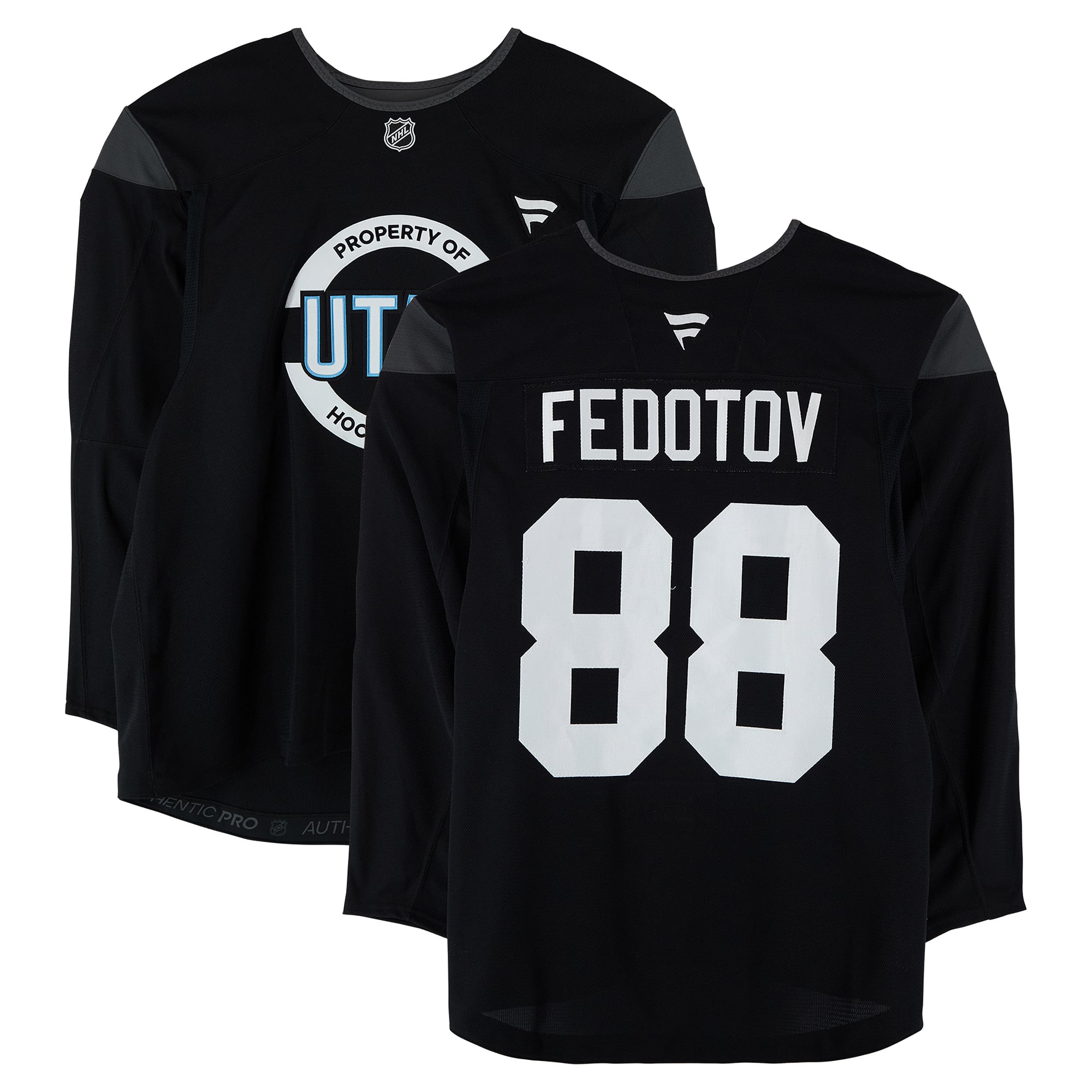 Maillot noir d'entraînement n° 88 d'Ilya Fedotov, des Mammoths du Utah, saison 2024-2025 de la LNH