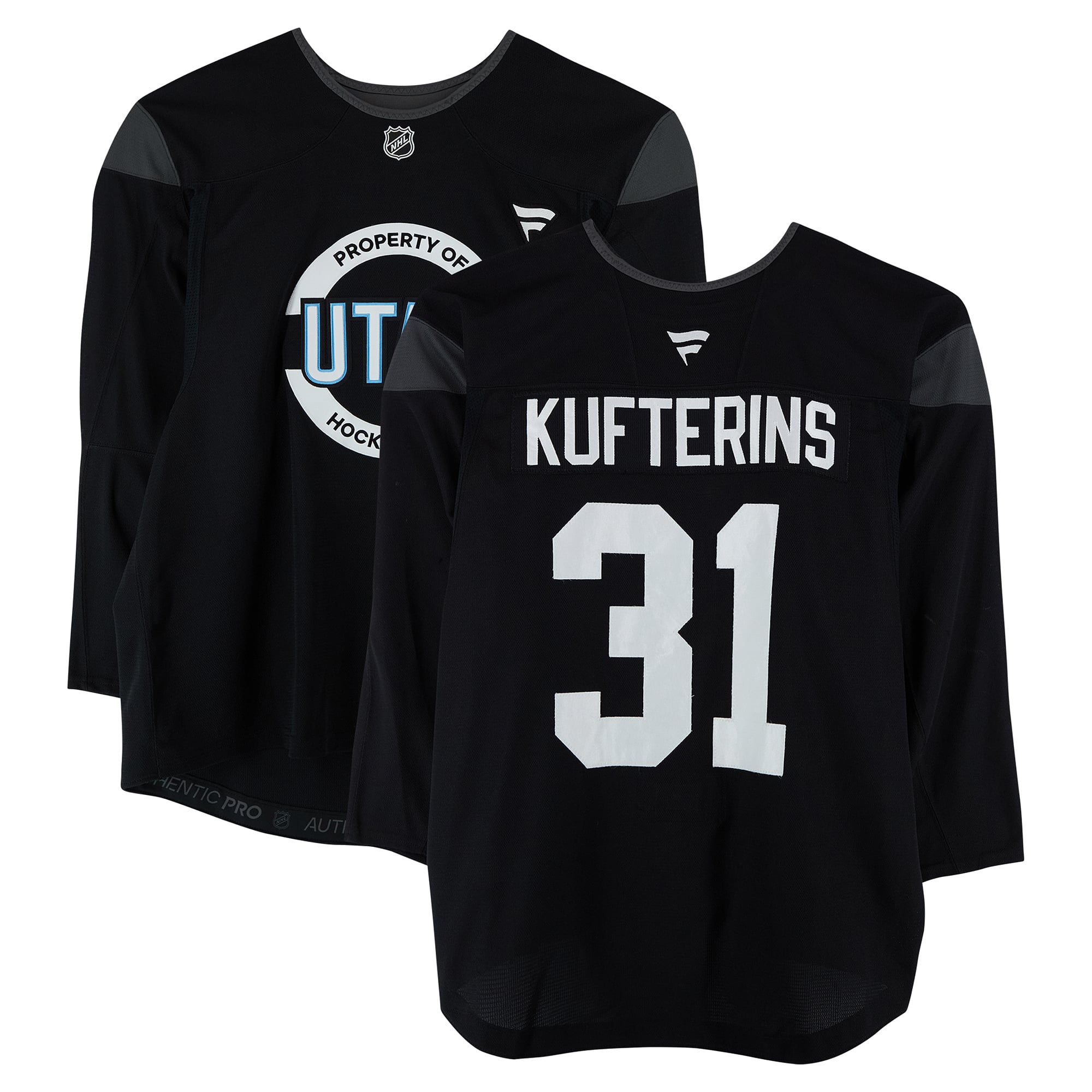 Ivans Kufterins Utah Mammoth Practice-Used #31 Black Jersey from the 2024-25 NHL Season