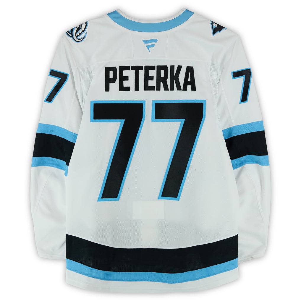 JJ Peterka Utah Mammoth Fanatics Authentic Game-Used #77 White Jersey Worn During Round One of the 2026 Stanley Cup Playoffs vs. Vegas Golden Knights