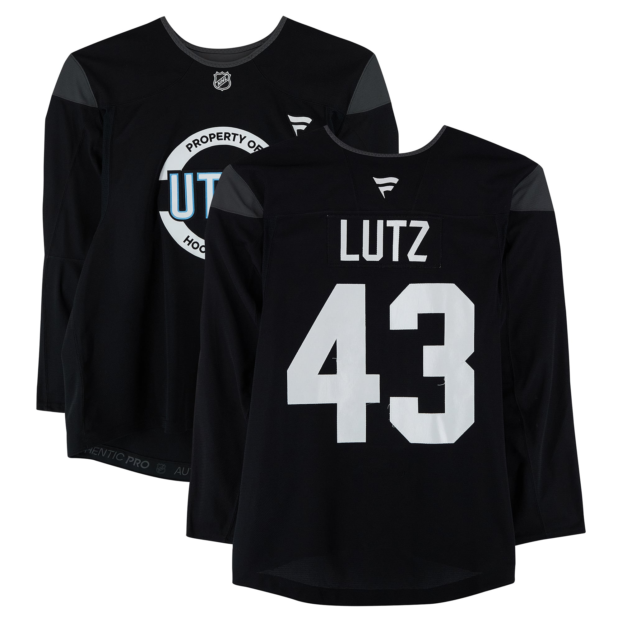 Julian Lutz Utah Mammoth Practice-Used #43 Black Jersey from the 2024-25 NHL Season