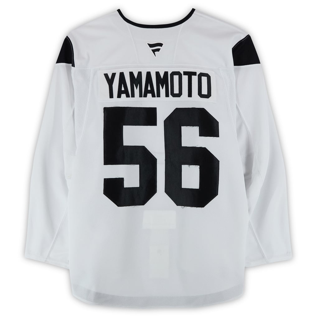 Kailer Yamamoto Utah Hockey Club Fanatics Authentic Practice-Used #56 White Authentic Pro Jersey from the 2024-25 NHL Season