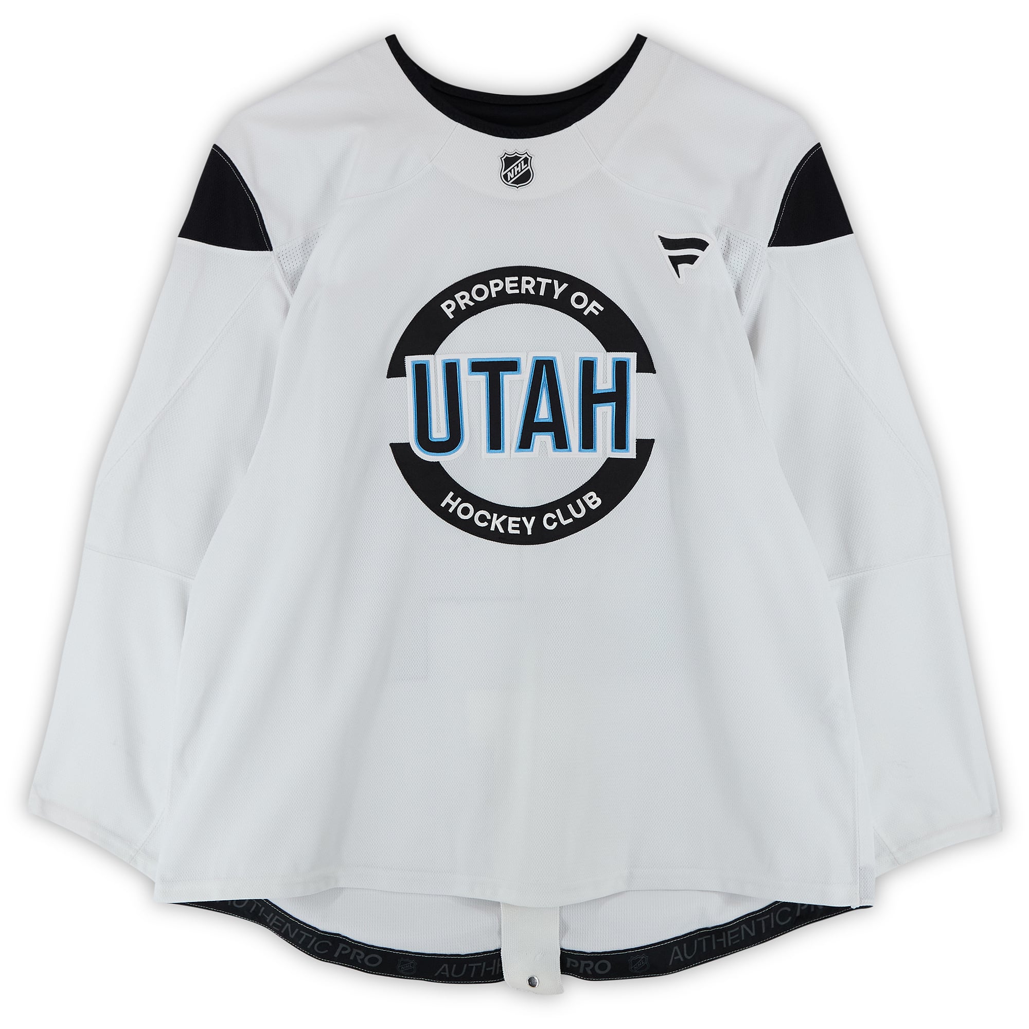 Maillot authentique blanc professionnel porté à l'entraînement par Kailer Yamamoto, numéro 56, du Utah Hockey Club, saison 2024-2025 de la LNH.