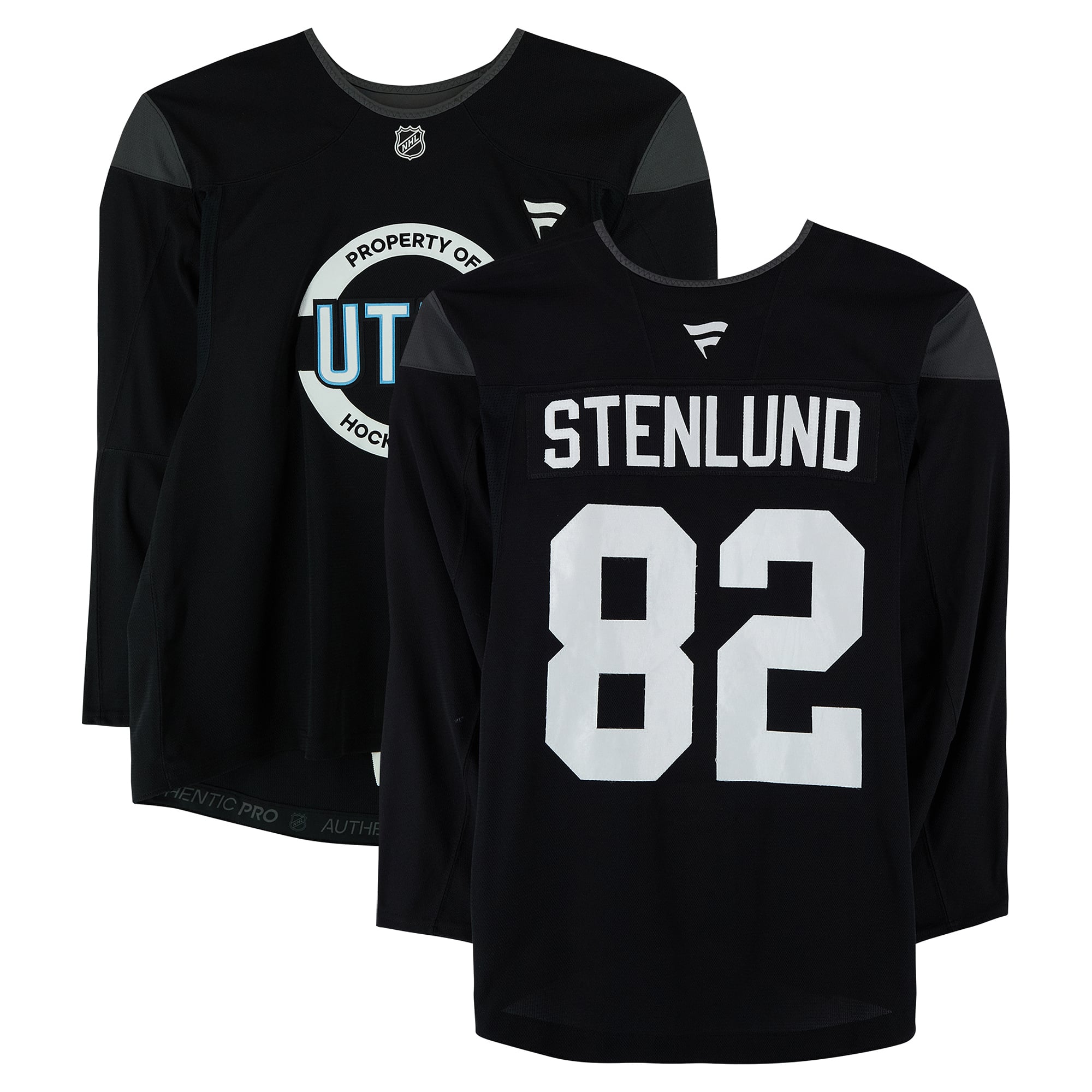 Kevin Stenlund Utah Mammoth Practice-Used #82 Black Jersey from the 2024-25 NHL Season