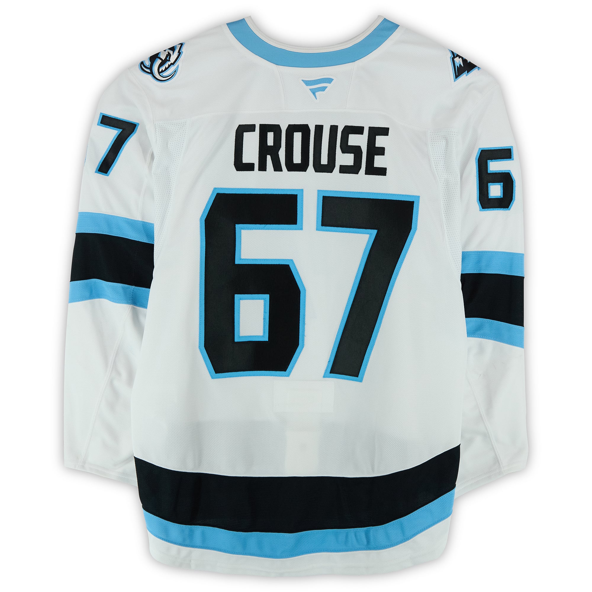 Maillot blanc n° 67 porté par Lawson Crouse (Utah Mammoth) lors du premier tour des séries éliminatoires de la Coupe Stanley 2026 contre les Golden Knights de Vegas.