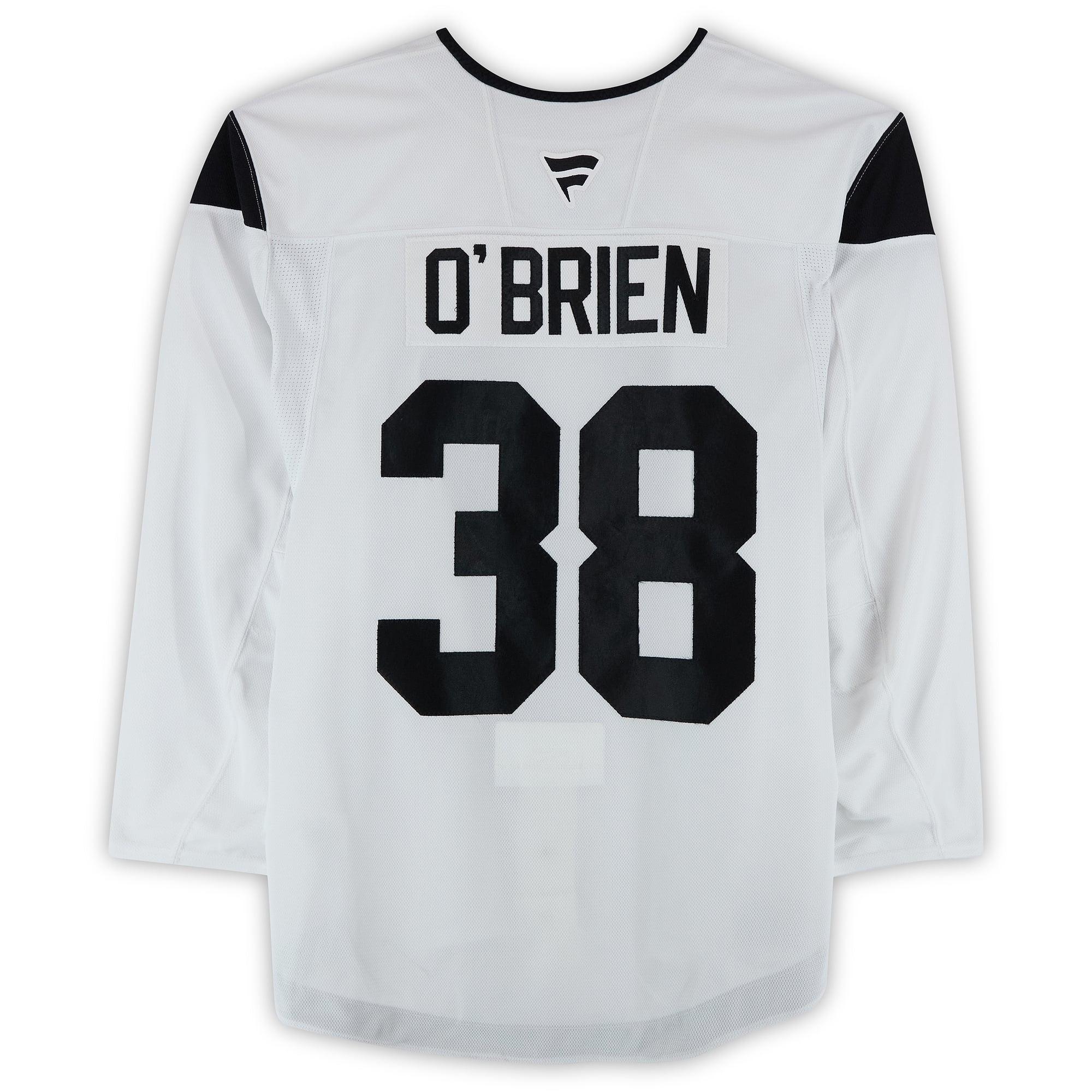 Maillot authentique blanc professionnel porté à l'entraînement par Liam O'Brien, numéro 38, du Utah Hockey Club, saison 2024-2025 de la LNH