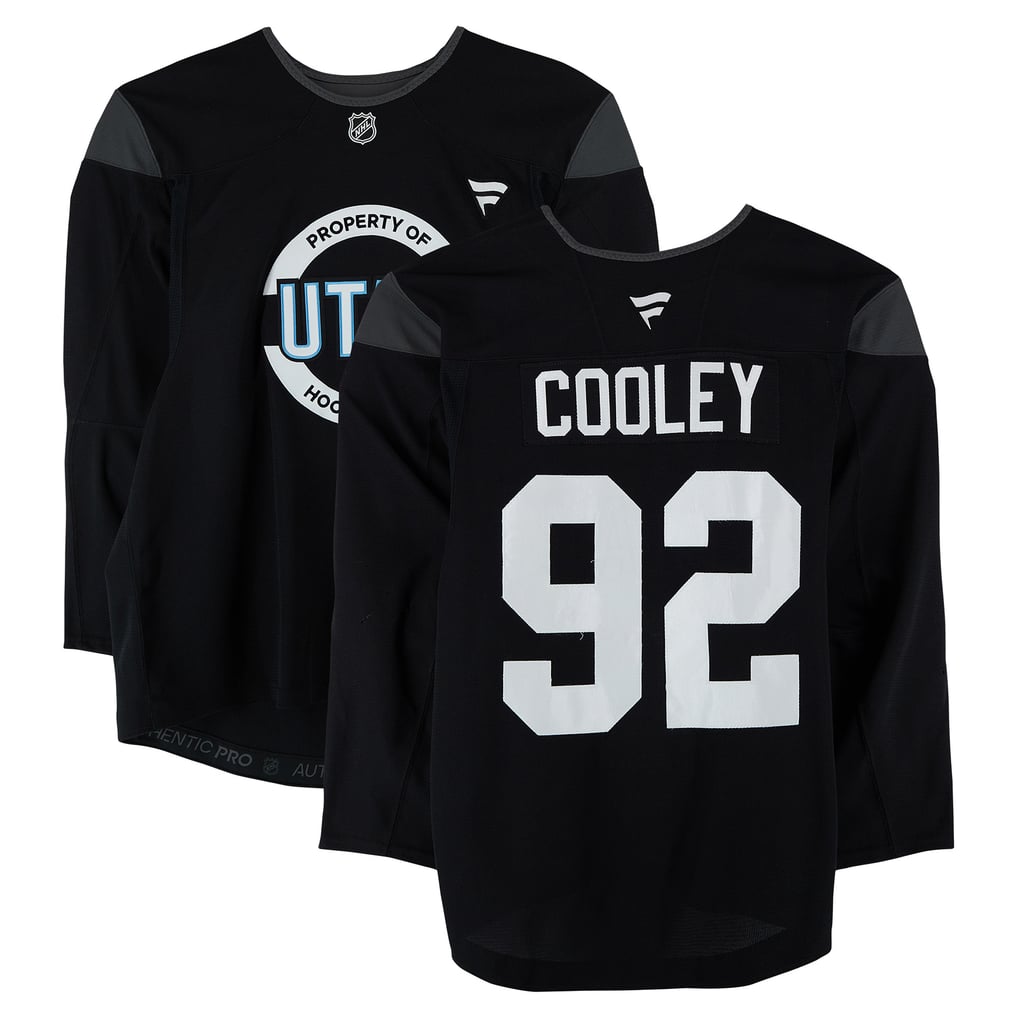 Logan Cooley Utah Mammoth Fanatics Authentic Practice-Used #92 Black Jersey from the 2024-25 NHL Season