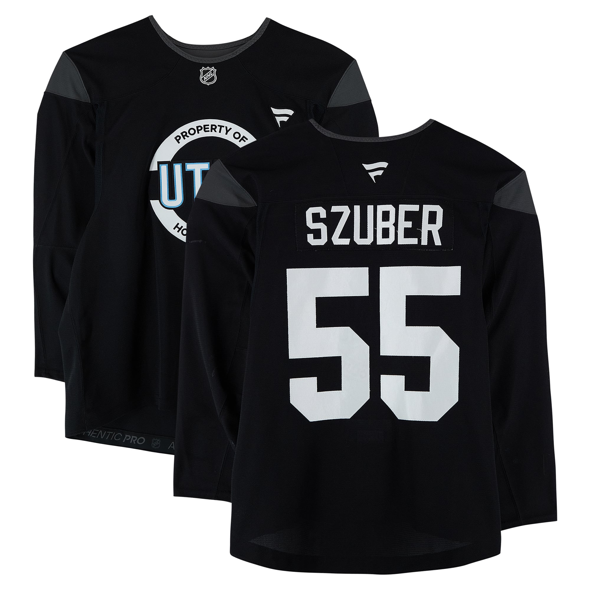 Maksymilian Szuber Utah Mammoth Practice-Used #55 Black Jersey from the 2024-25 NHL Season