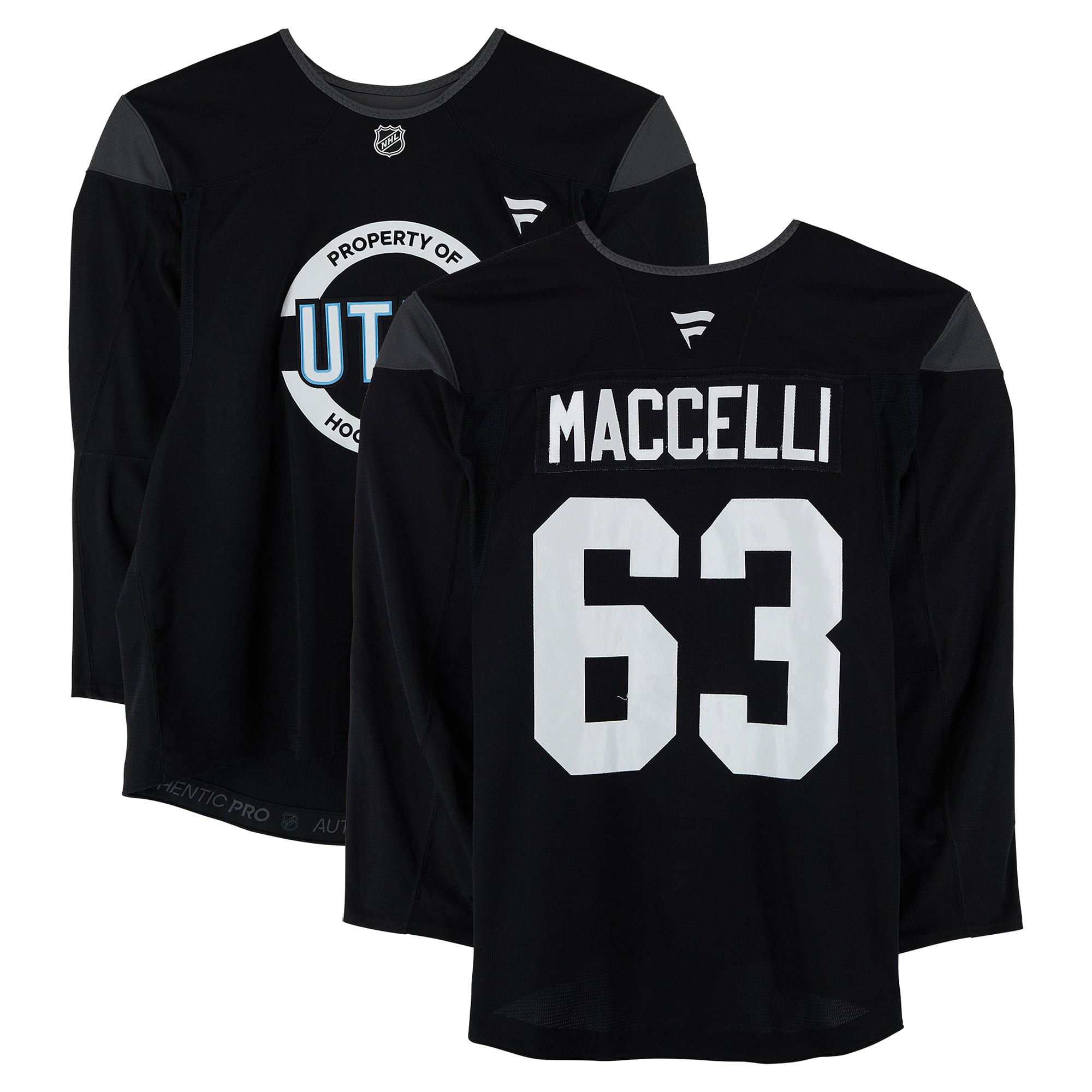 Matias Maccelli Utah Mammoth Practice-Used #63 Black Jersey from the 2024-25 NHL Season