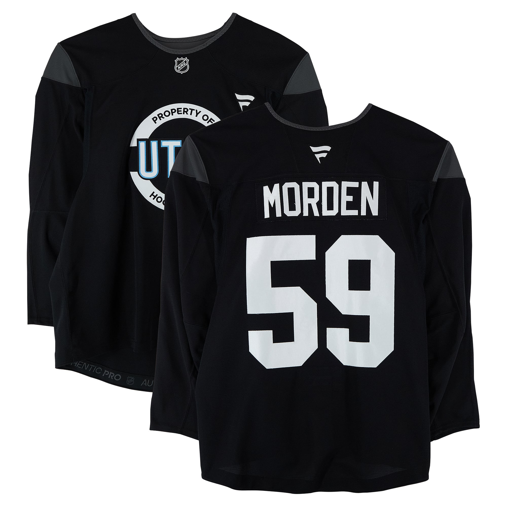 Matthew Morden Utah Mammoth Practice-Used #59 Black Jersey from the 2024-25 NHL Season