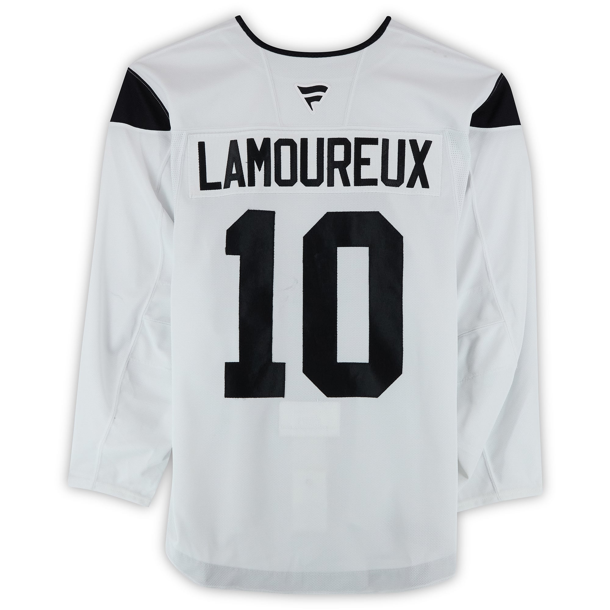 Maillot authentique blanc professionnel porté à l'entraînement par Maveric Lamoureux, numéro 10, du Utah Hockey Club, saison 2024-2025 de la LNH.