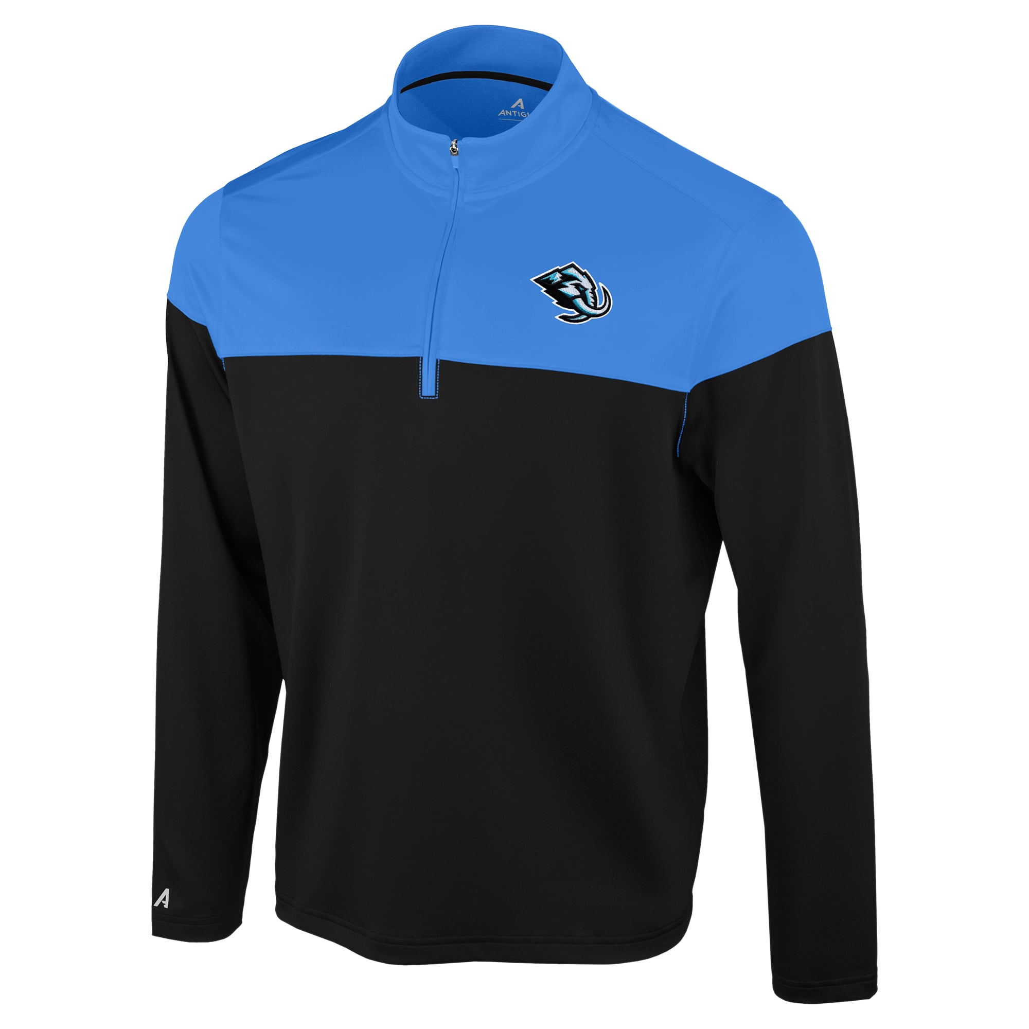 Pull à col zippé Antigua Utah Mammoth Hinder pour homme, noir/bleu clair