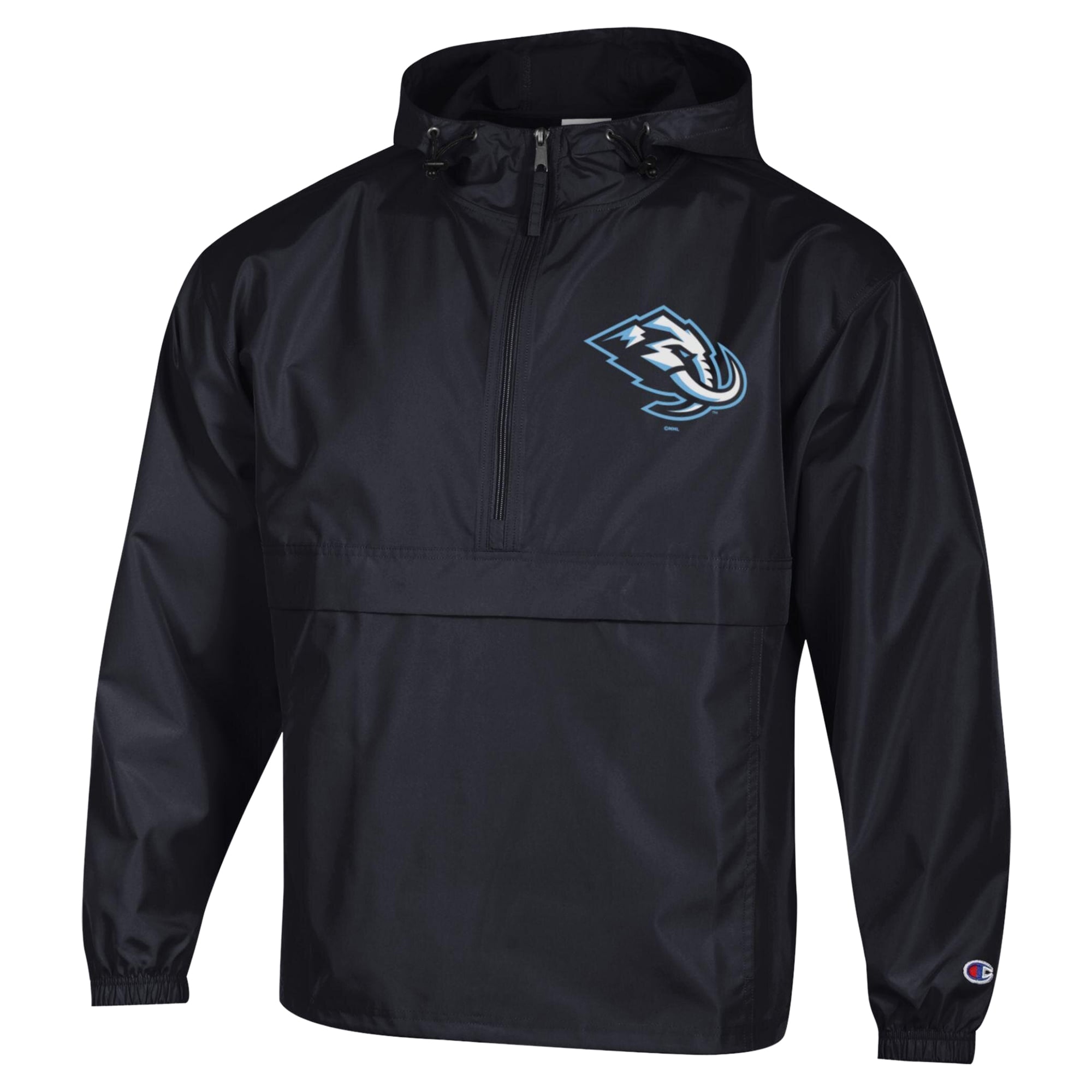 Men's Champion  Black Utah Mammoth Packable Windbreaker Half-Zip Jacket