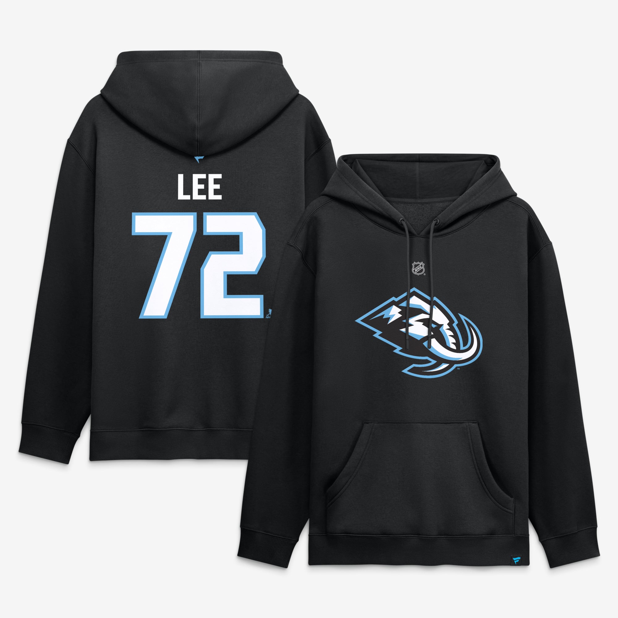 Sweat à capuche authentique Fanatics Anders Lee Utah Mammoth noir avec nom et numéro