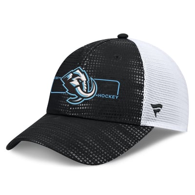 Men's Utah Mammoth Fanatics Black Authentic Pro Rink Boxed Logo Trucker Hat